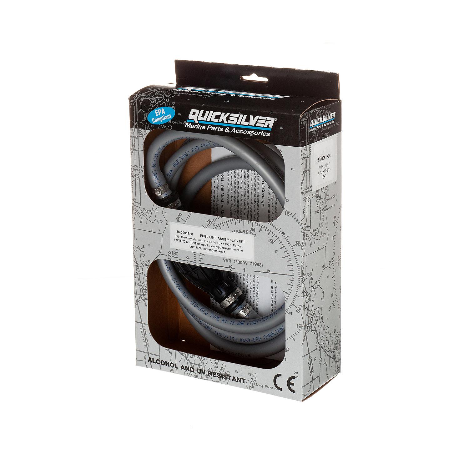 Quicksilver 8M0061886 Fuel Line Assembly, 8 Ft. Long w/ Primer Bulb - Image 2