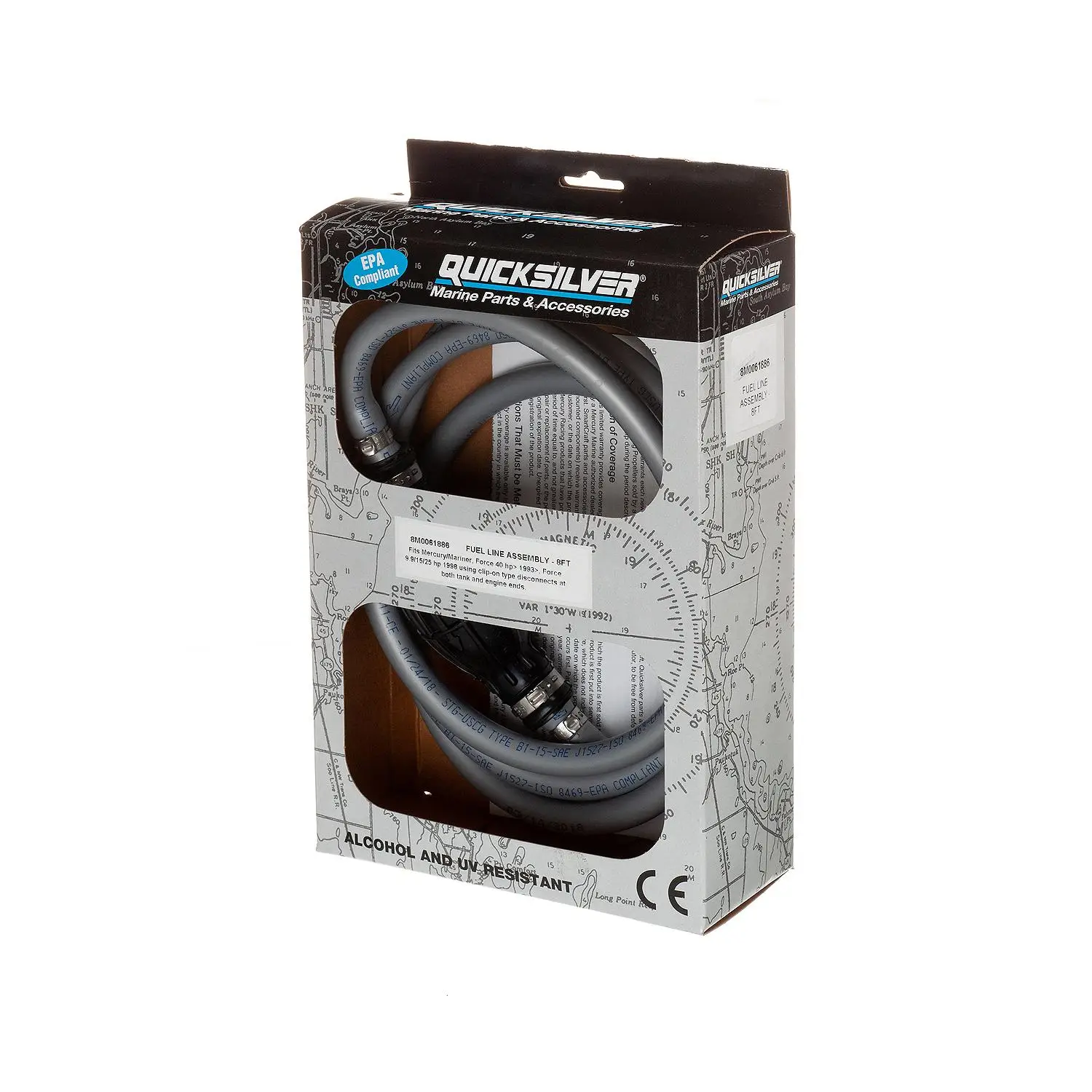 Quicksilver 8M0061886 Fuel Line Assembly, 8 Ft. Long w/ Primer Bulb - Image 2