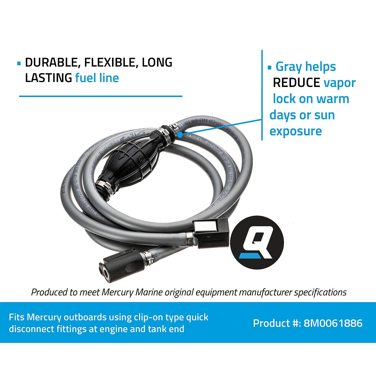 Quicksilver 8M0061886 Fuel Line Assembly, 8 Ft. Long w/ Primer Bulb - Image 3
