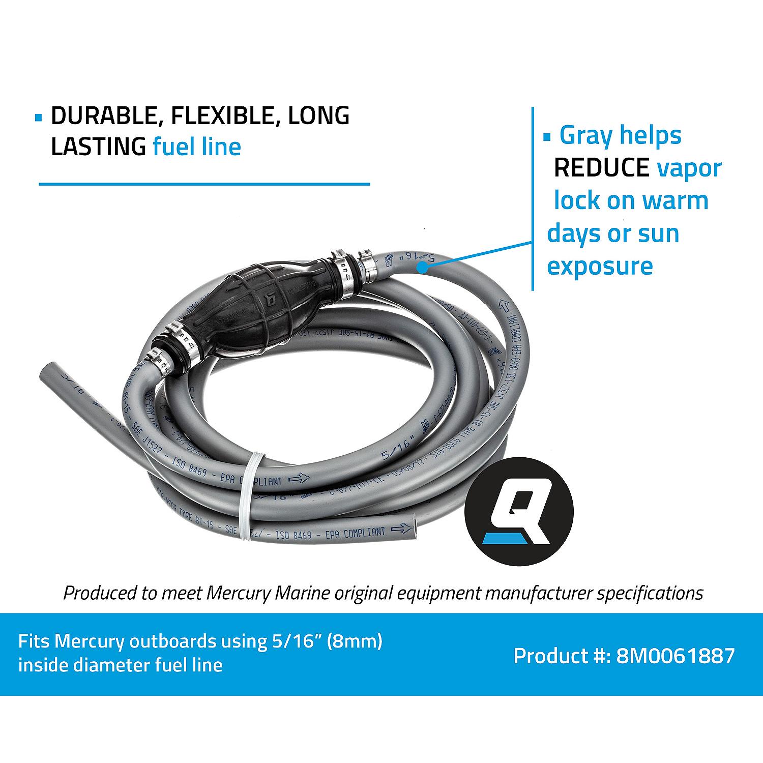 Quicksilver 8M0061887 Fuel Line Assembly, 12 Ft. Long w/ Primer Bulb - Image 6
