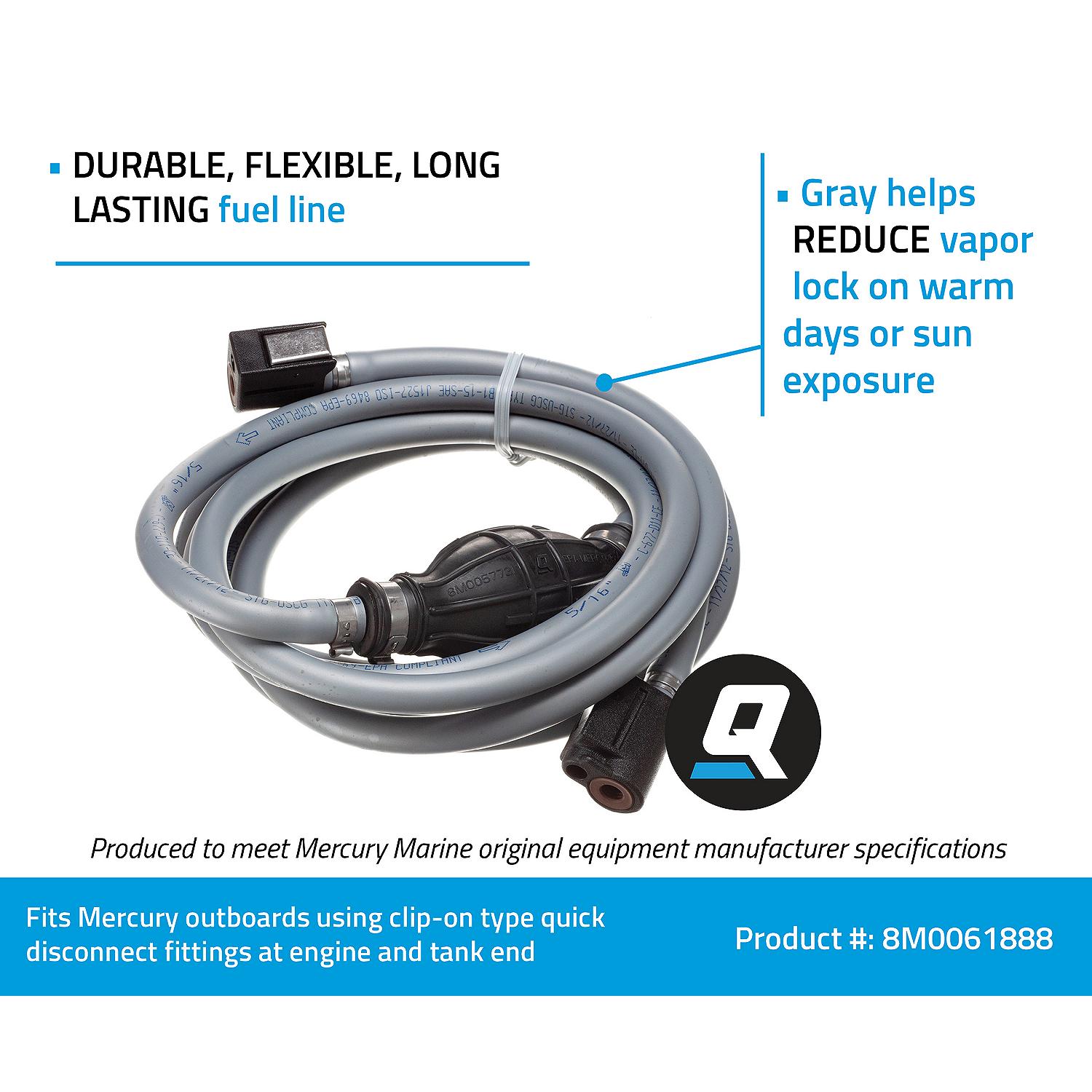 Quicksilver 8M0061888 Fuel Line Assembly, 12 Ft. Long w/ Primer Bulb - Image 6