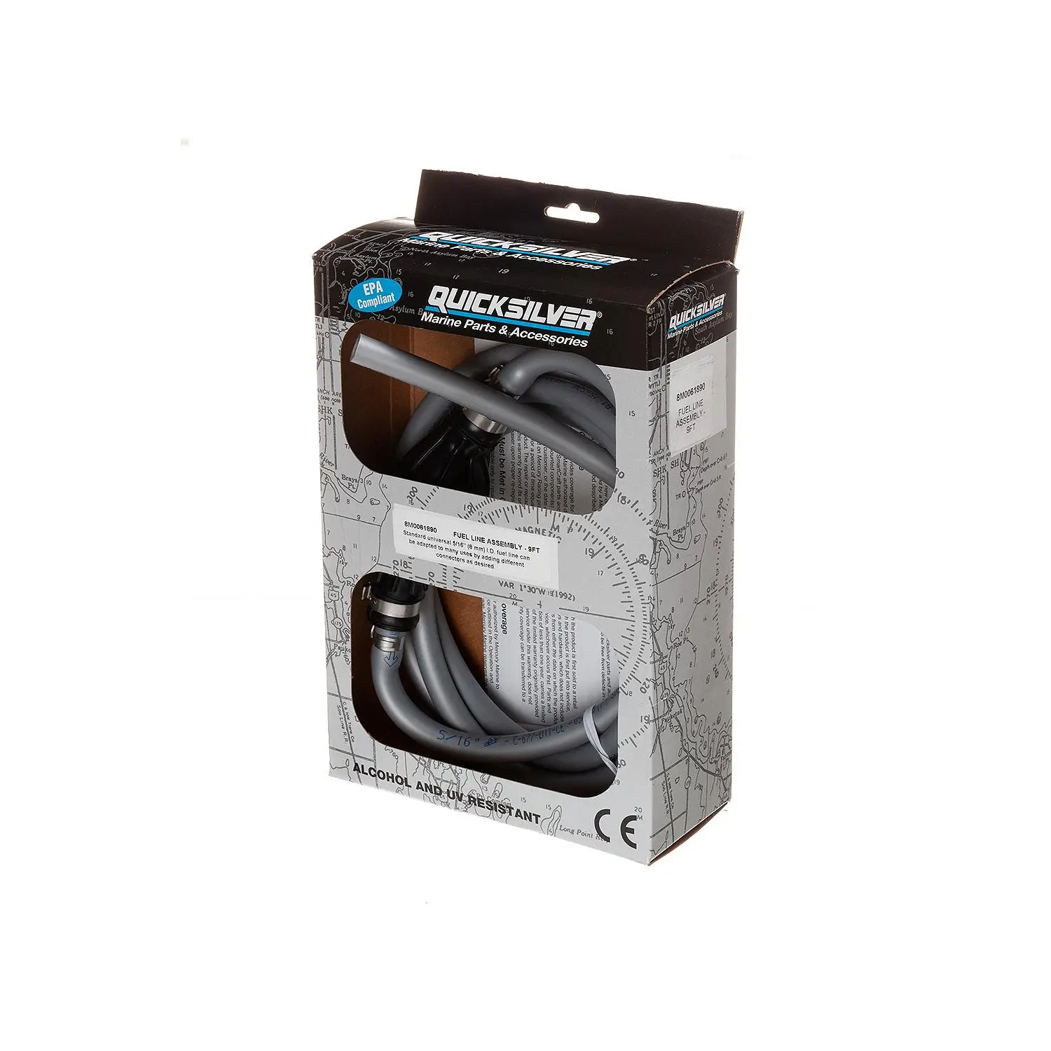 Quicksilver 8M0061890 Fuel Line Assembly, 9 Ft. Long w/ Primer Bulb