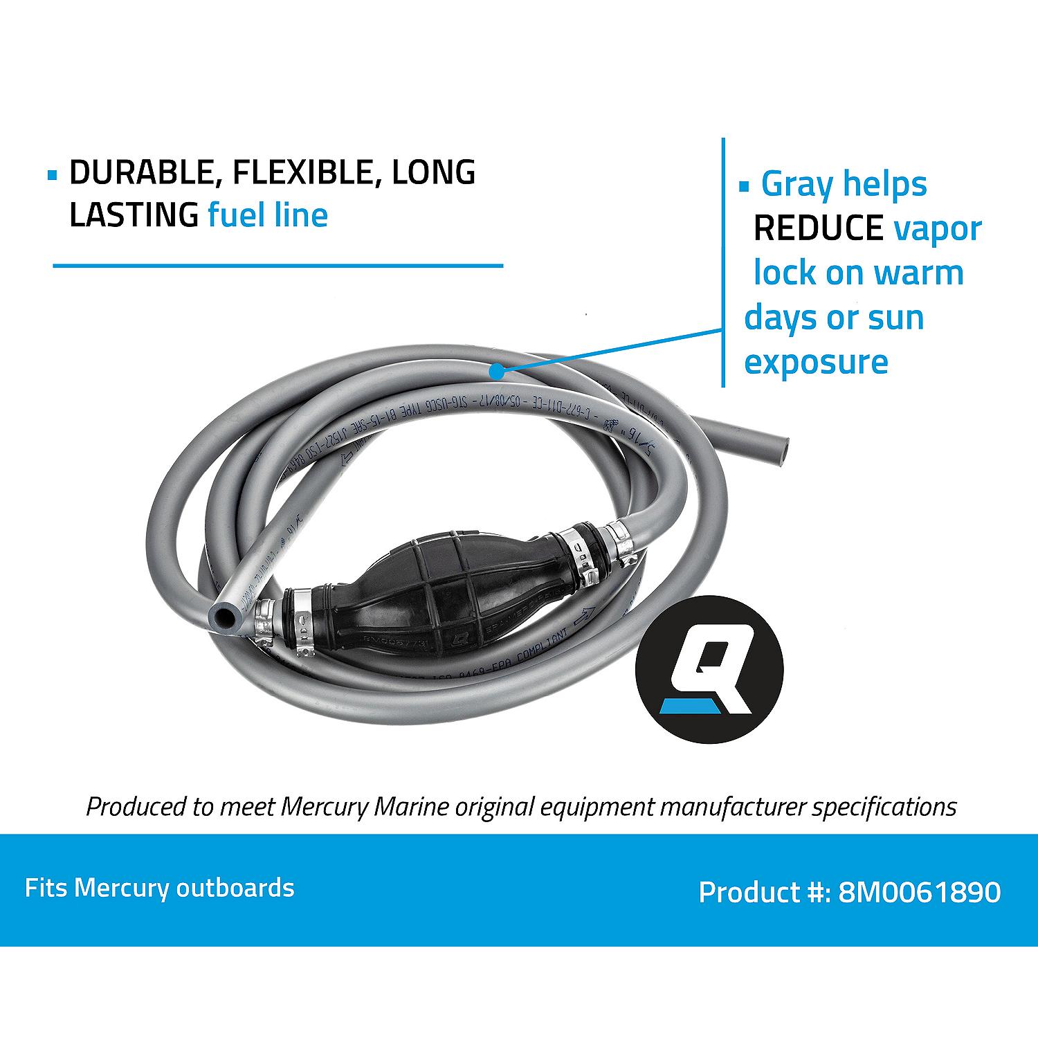 Quicksilver 8M0061890 Fuel Line Assembly, 9 Ft. Long w/ Primer Bulb - Image 6