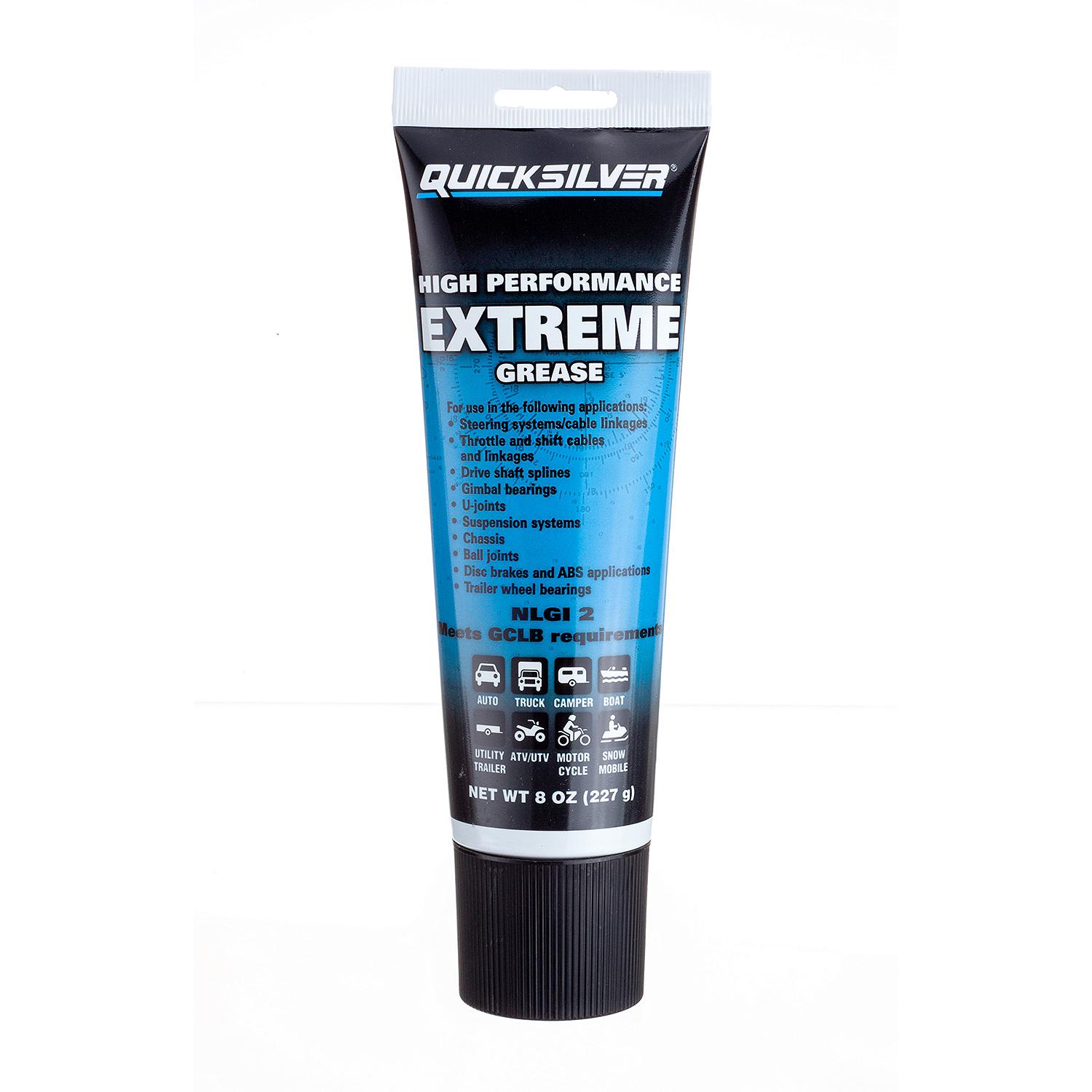 Quicksilver 8M0071838 High Performance Multi-Purpose Extreme NLGI 2 Marine Grease, 8 Oz. Tube