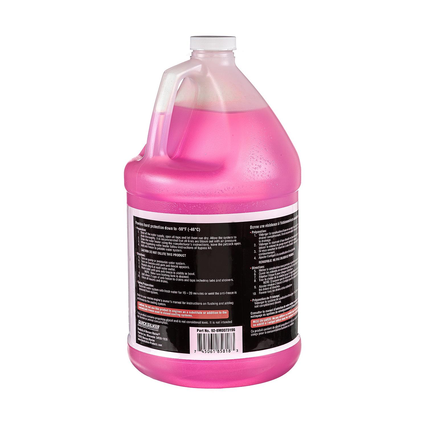 Quicksilver 8M0073196 Water System Anti-Freeze, Burst Protection -50 Degrees F, 1 Gallon