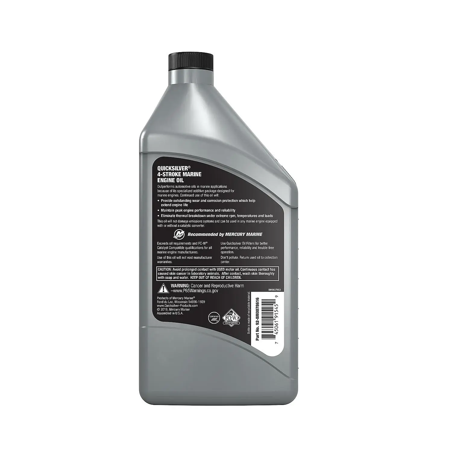 Quicksilver 10W-30 Marine Engine Oil, 1 Qt.
