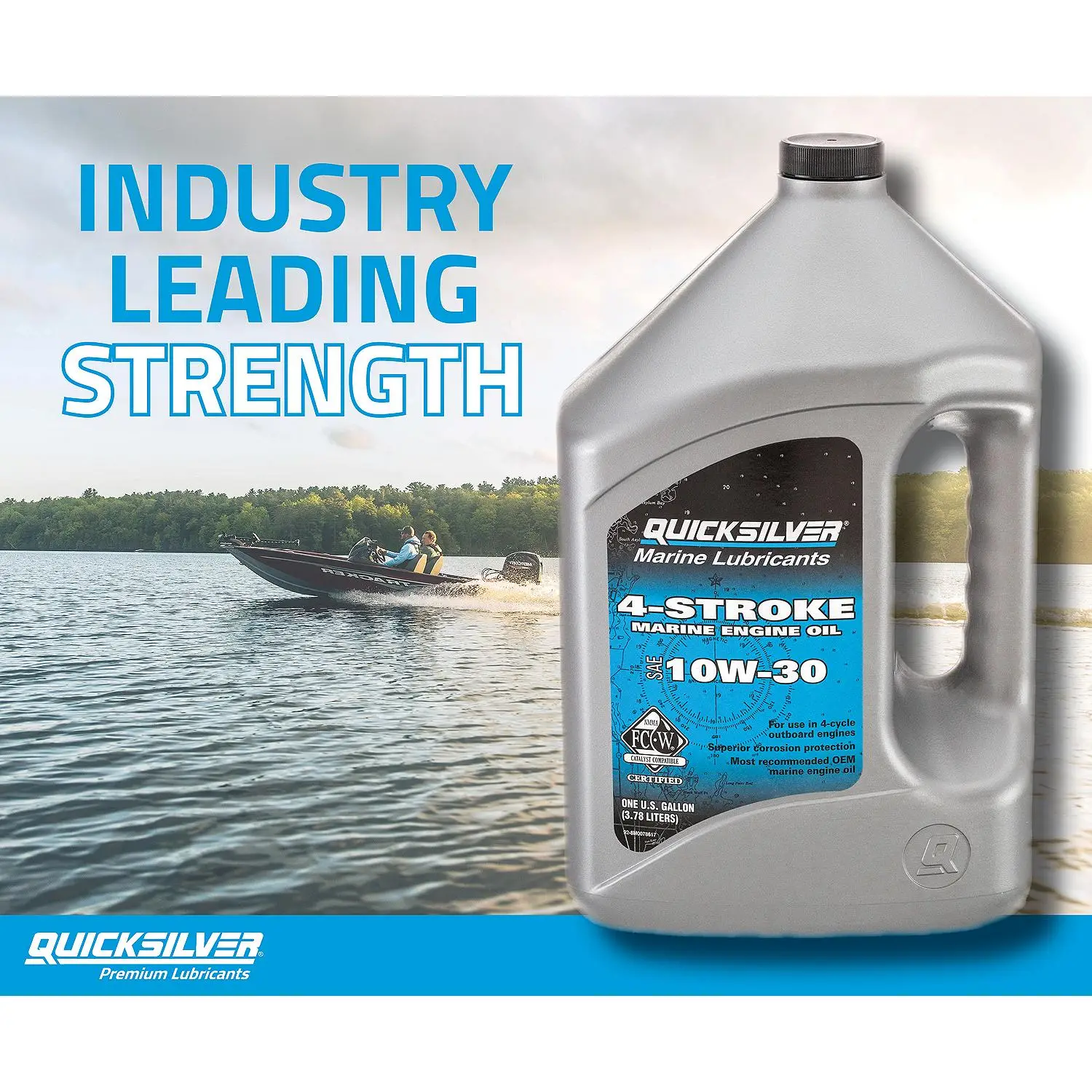 Quicksilver 10W-30 4-Stroke Marine Outboard And Sterndrive Engine Oil, 1 Gallon - Image 4