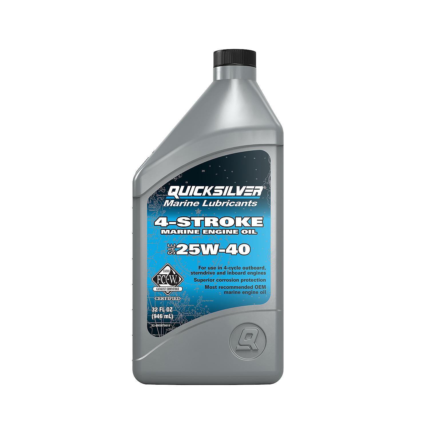 Quicksilver 25W-40 Marine Engine Oil, 1 Qt. - Image 2