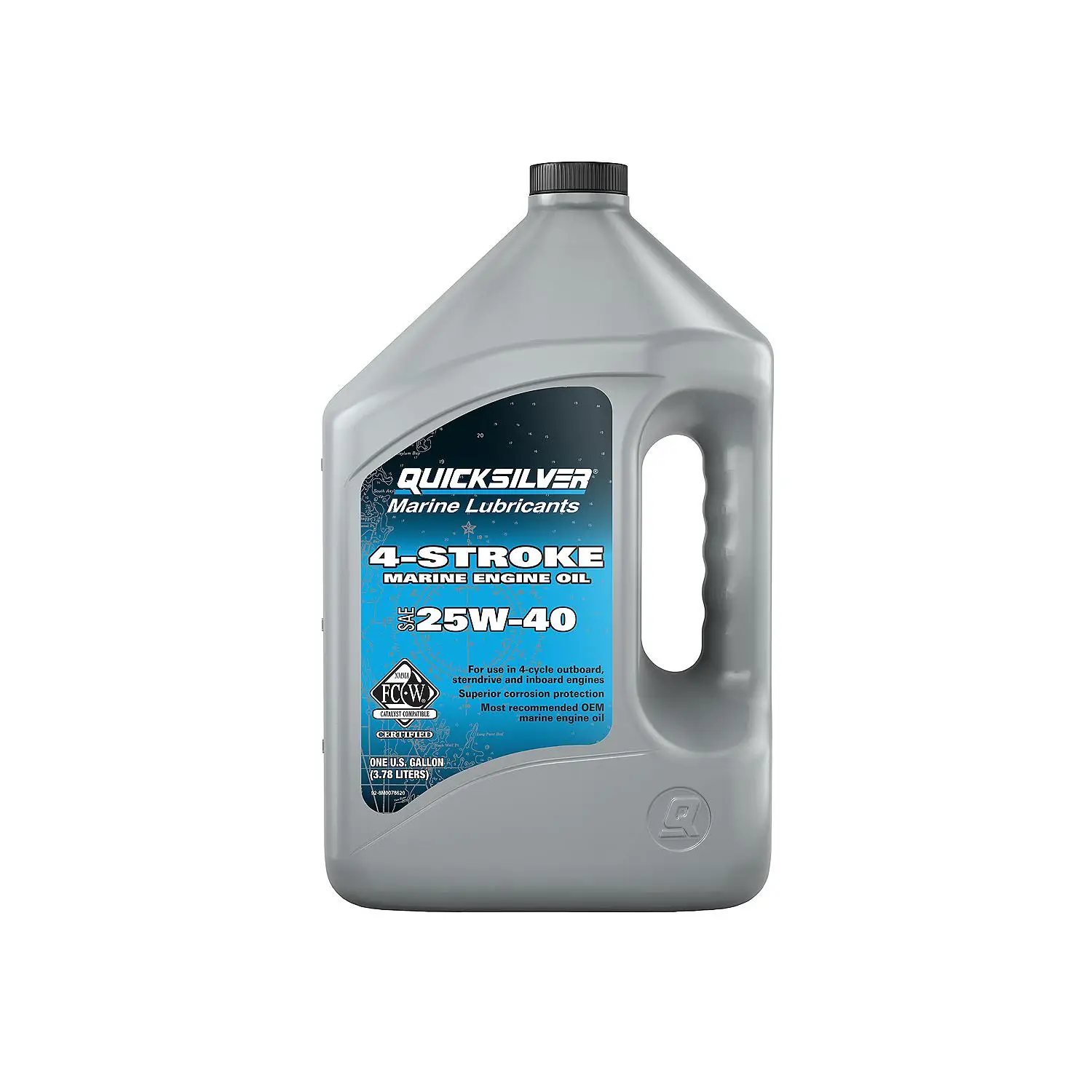 Quicksilver 25W-40 4-Stroke Marine Outboard And Sterndrive Engine Oil, 1 Gallon