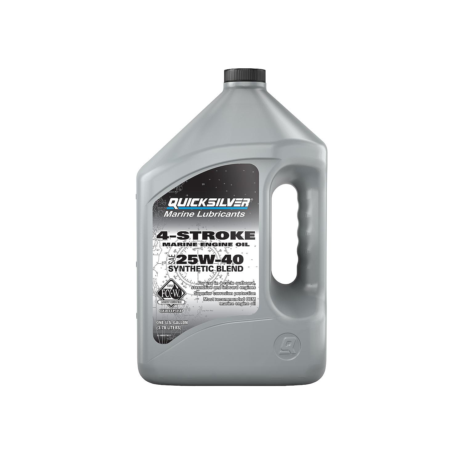 Quicksilver 25W-40 4-Stroke Synthetic Blend Marine Outboard And Sterndrive Engine Oil, 1 Gallon - Image 2