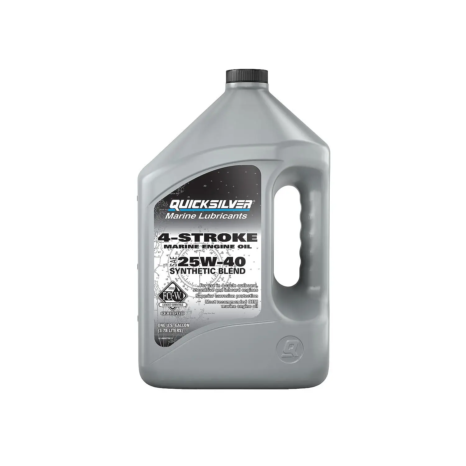 Quicksilver 25W-40 4-Stroke Synthetic Blend Marine Outboard And Sterndrive Engine Oil, 1 Gallon - Image 2