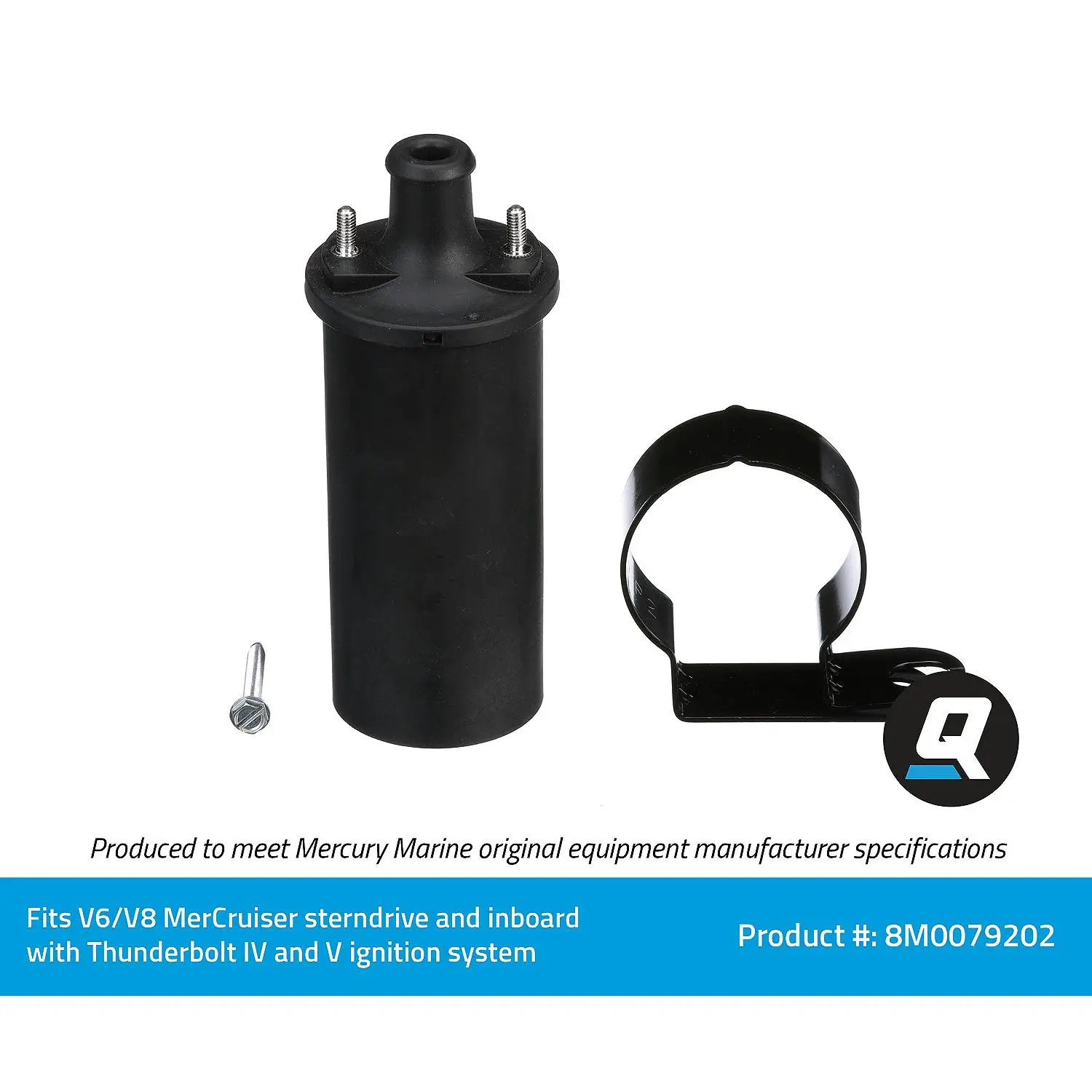 Quicksilver Ignition Coil 8M0079202 for V6 and V8 MerCruiser Sterndrive and Inboard Engines Made by General Motors w/ Thunderbolt IV and V Ignition System - Image 3