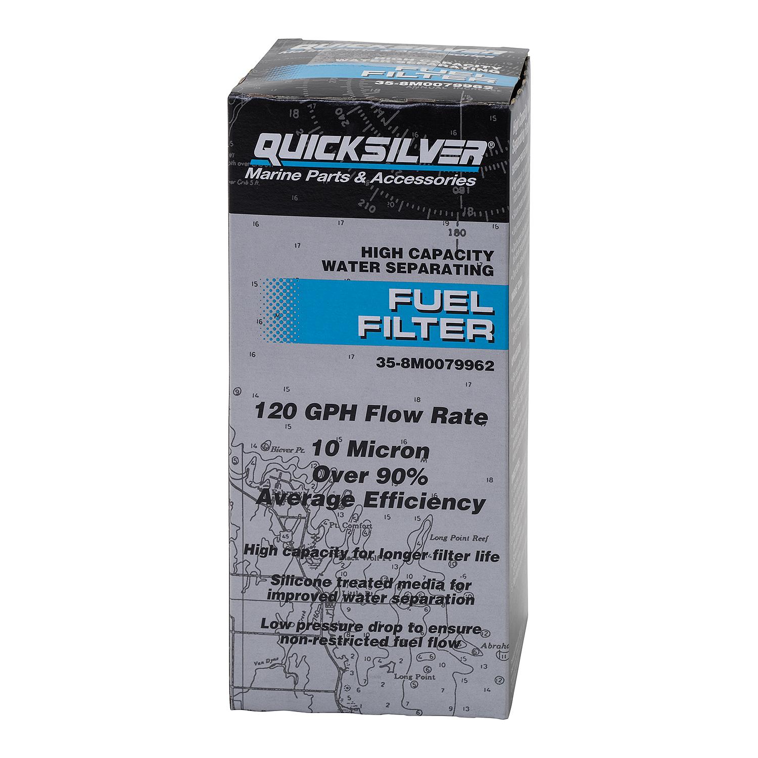 Quicksilver 8M0079962 High Capacity Water Separating Fuel Filter Element