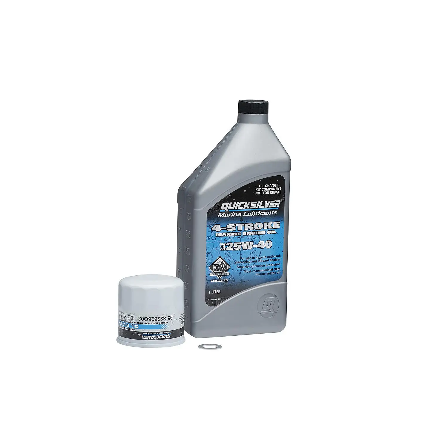 Quicksilver 25W-40 Oil Change Kit for 4-Stroke 15hp and 20hp Mercury Outboards - Image 4