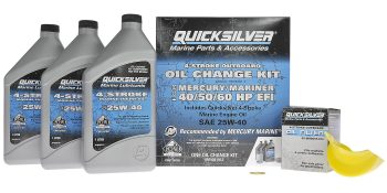 Quicksilver 25W-40 Oil Change Kit for 4-Stroke 40hp, 50hp and 60hp Mercury Outboards