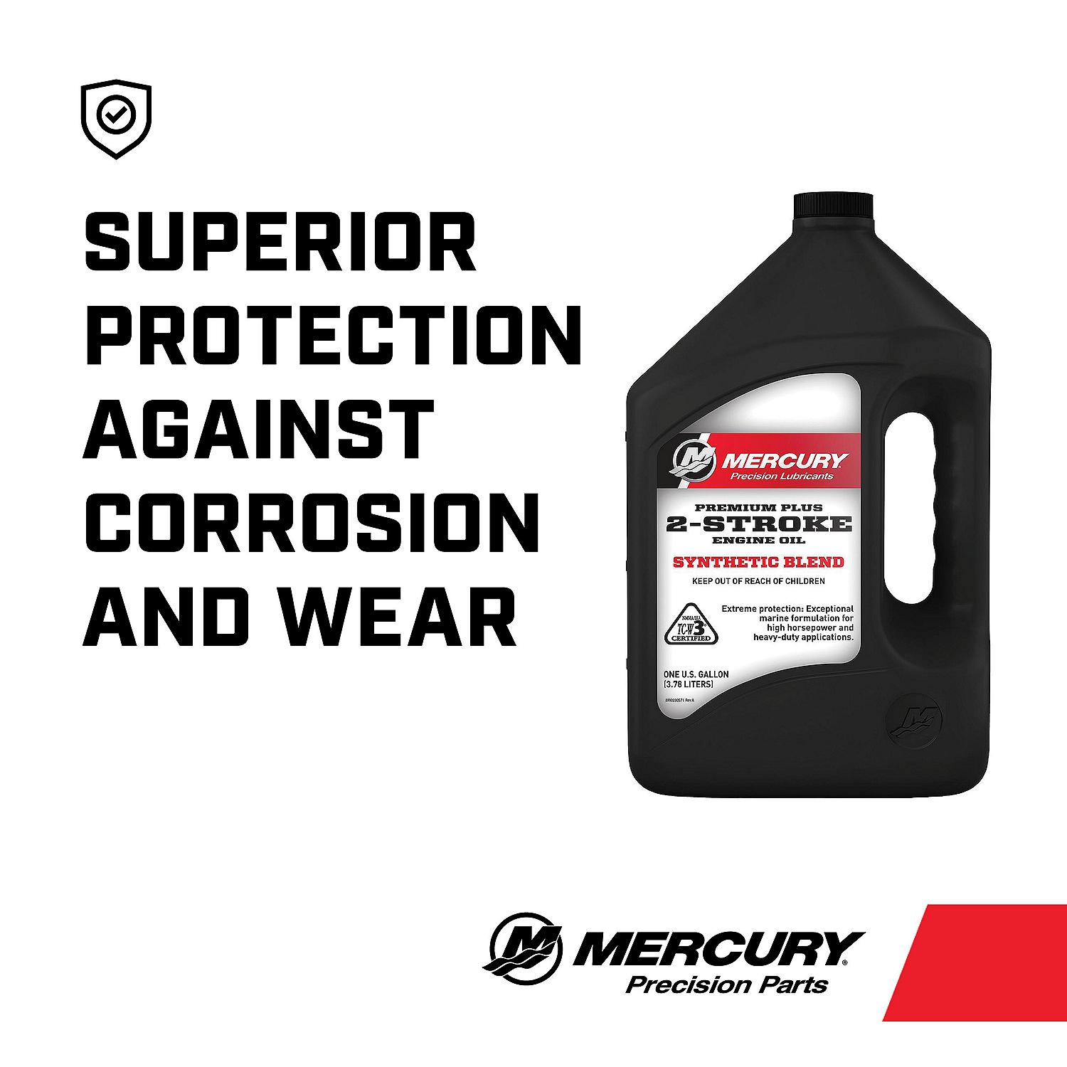 Mercury 858027K01 Premium Plus TC-W3 2-Stroke Marine Engine Oil Synthetic Blend for Outboards - 1 Gallon - Image 3