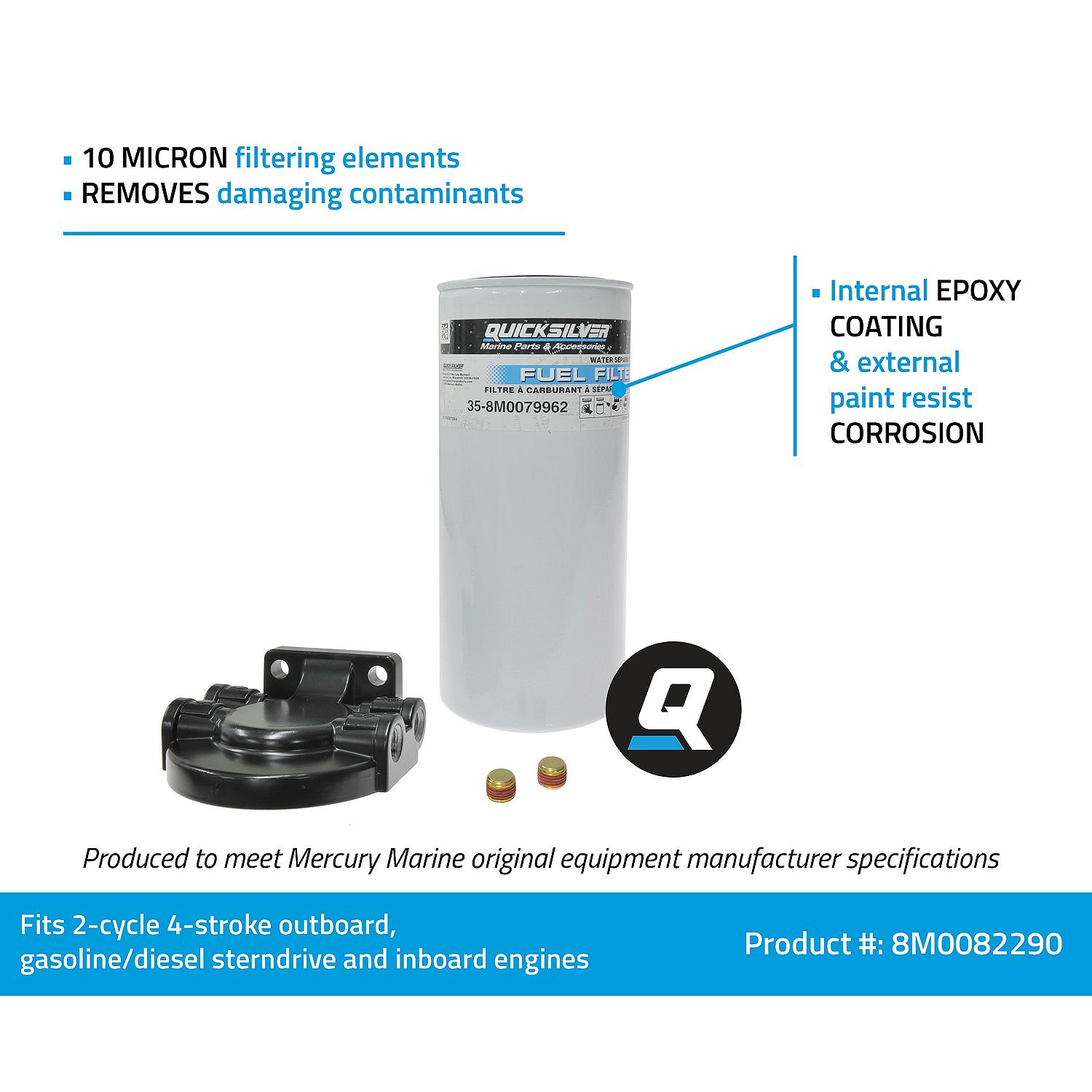 Quicksilver 8M0082290 High Capacity Water Separating Fuel Filter Kit - Image 5