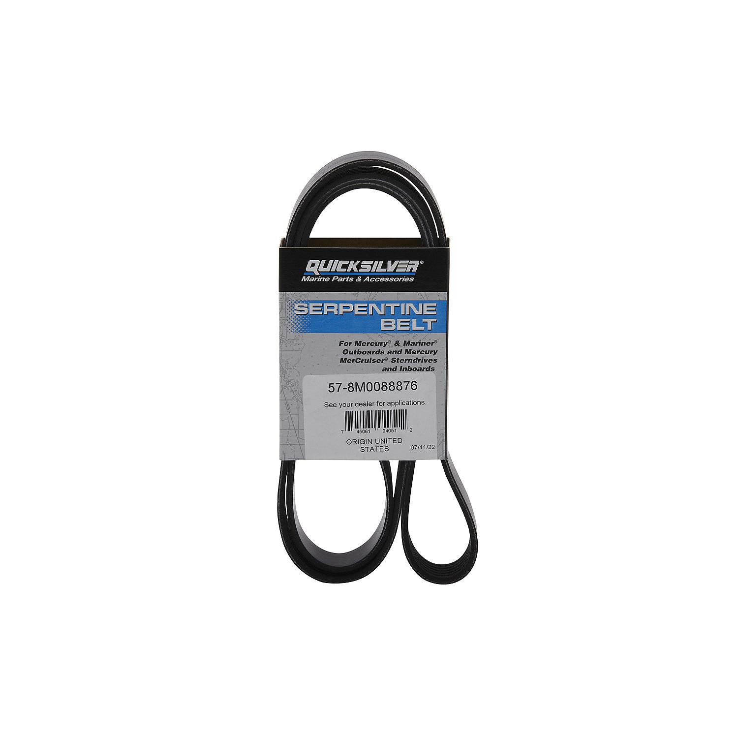 Quicksilver 8M0088876 Serpentine Belt, MerCruiser, 4.5L & 6.2L MPI