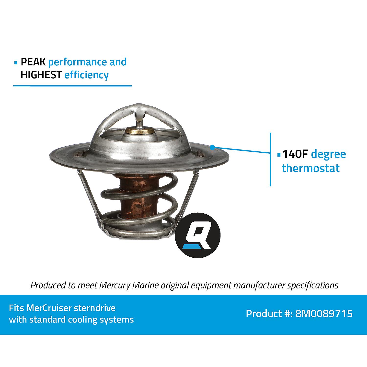 Quicksilver 8M0089715 Replacement Thermostat 140 Degree F, Various MerCruiser Sterndrives - Image 7