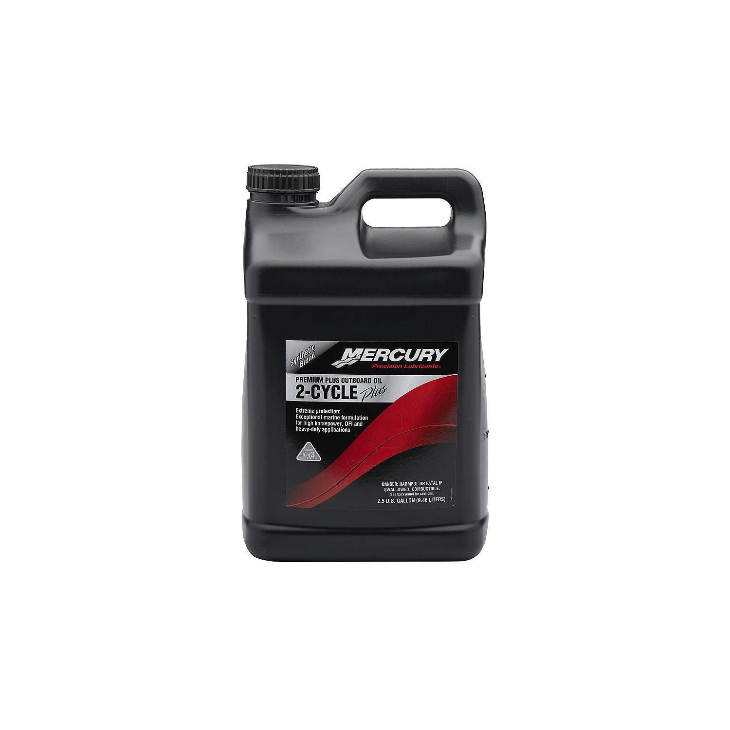 Mercury 858028K01 Premium Plus TC-W3 2-Stroke Marine Engine Oil Synthetic Blend for Outboards - 2.5 Gallons - Image 3