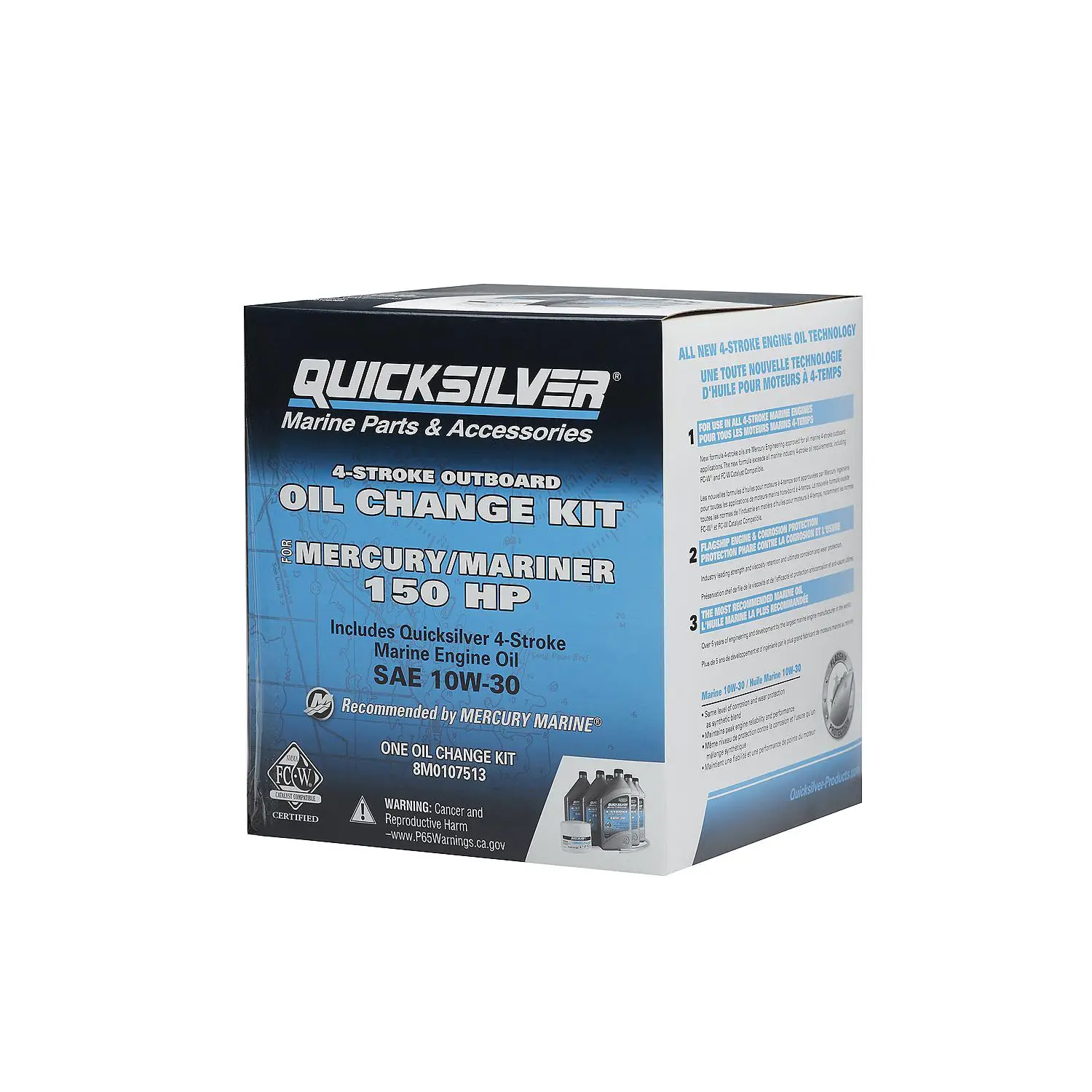 Quicksilver 10W-30 Oil Change Kit for 4-Stroke 150hp Mercury and Mariner Outboards - Image 6