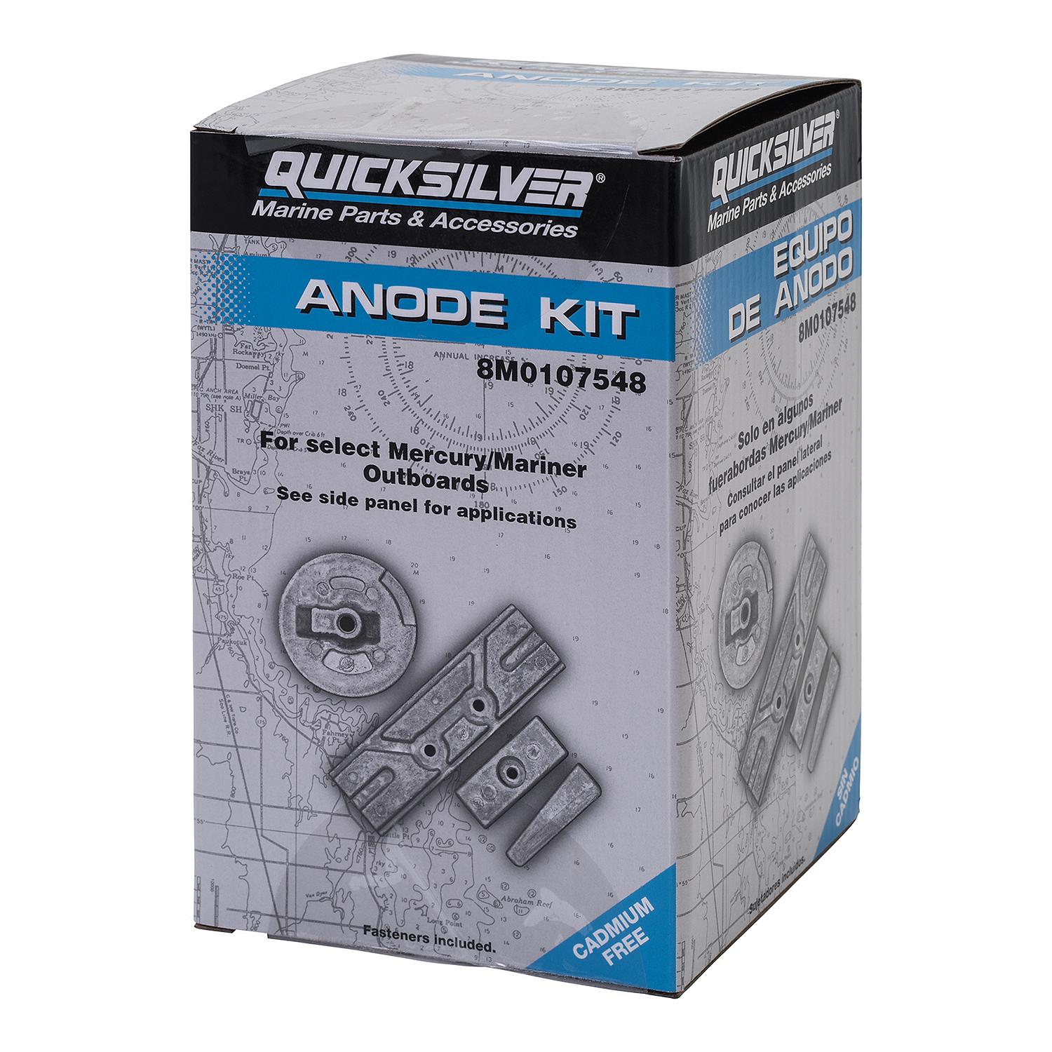 Quicksilver 8M0107548 Aluminum Anode Kit for Select Mercury 75-150hp Outboards - Image 3