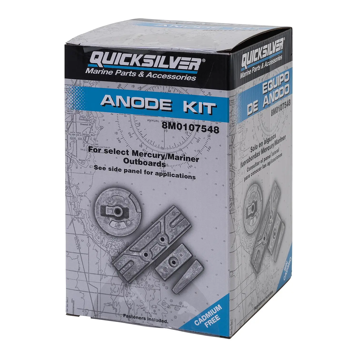 Quicksilver 8M0107548 Aluminum Anode Kit for Select Mercury 75-150hp Outboards - Image 3
