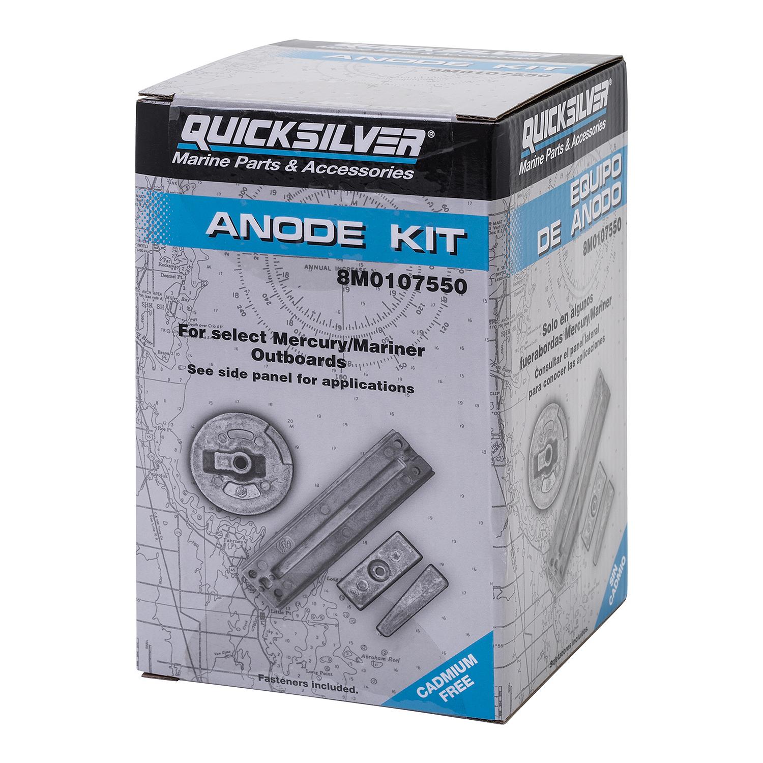 Quicksilver 8M0107550 Aluminum Anode Kit for Mercury Verado and OptiMax Outboards - Image 2