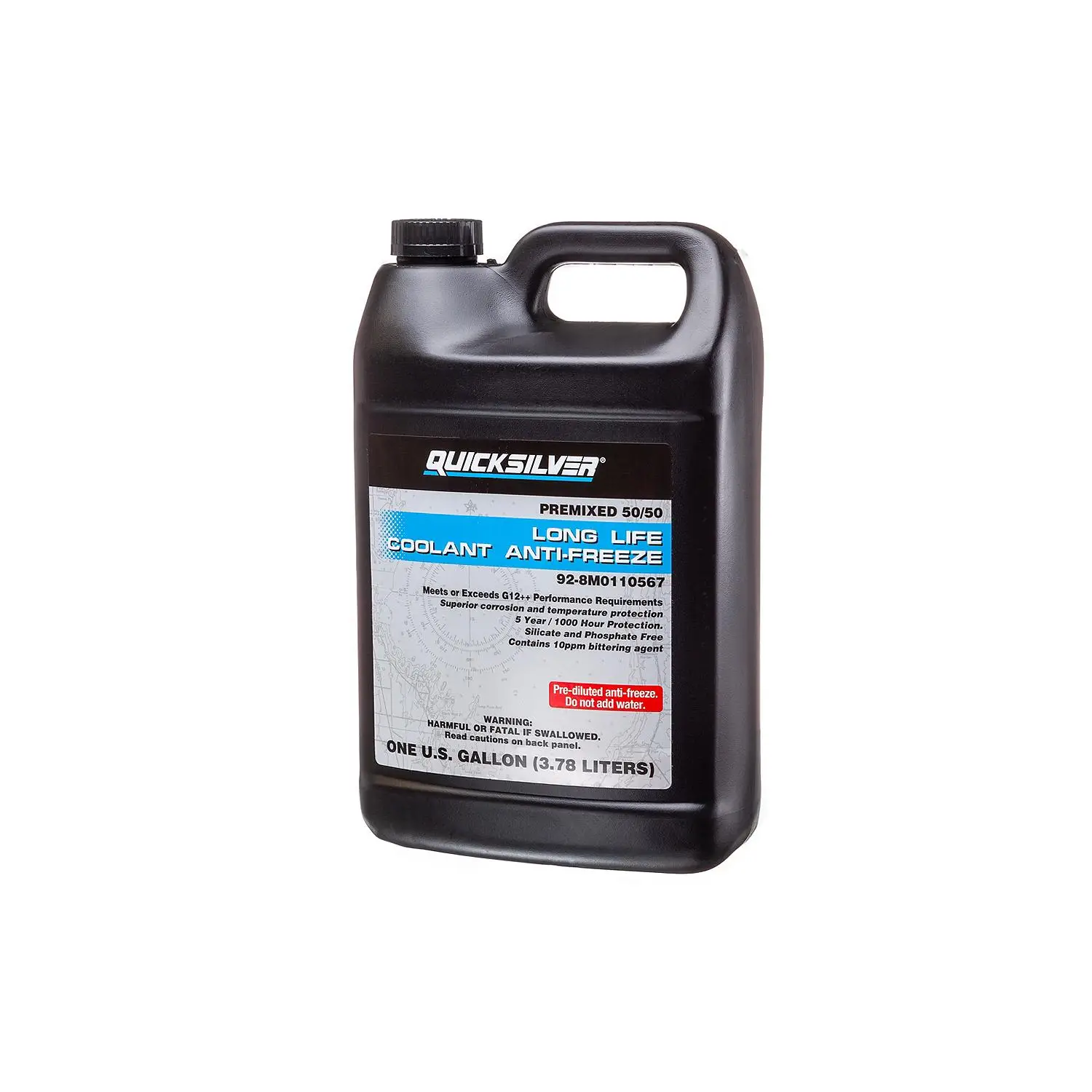 Quicksilver 8M0110567 Long Life Coolant/Antifreeze, Pre-Diluted 50/50, 1 Gallon