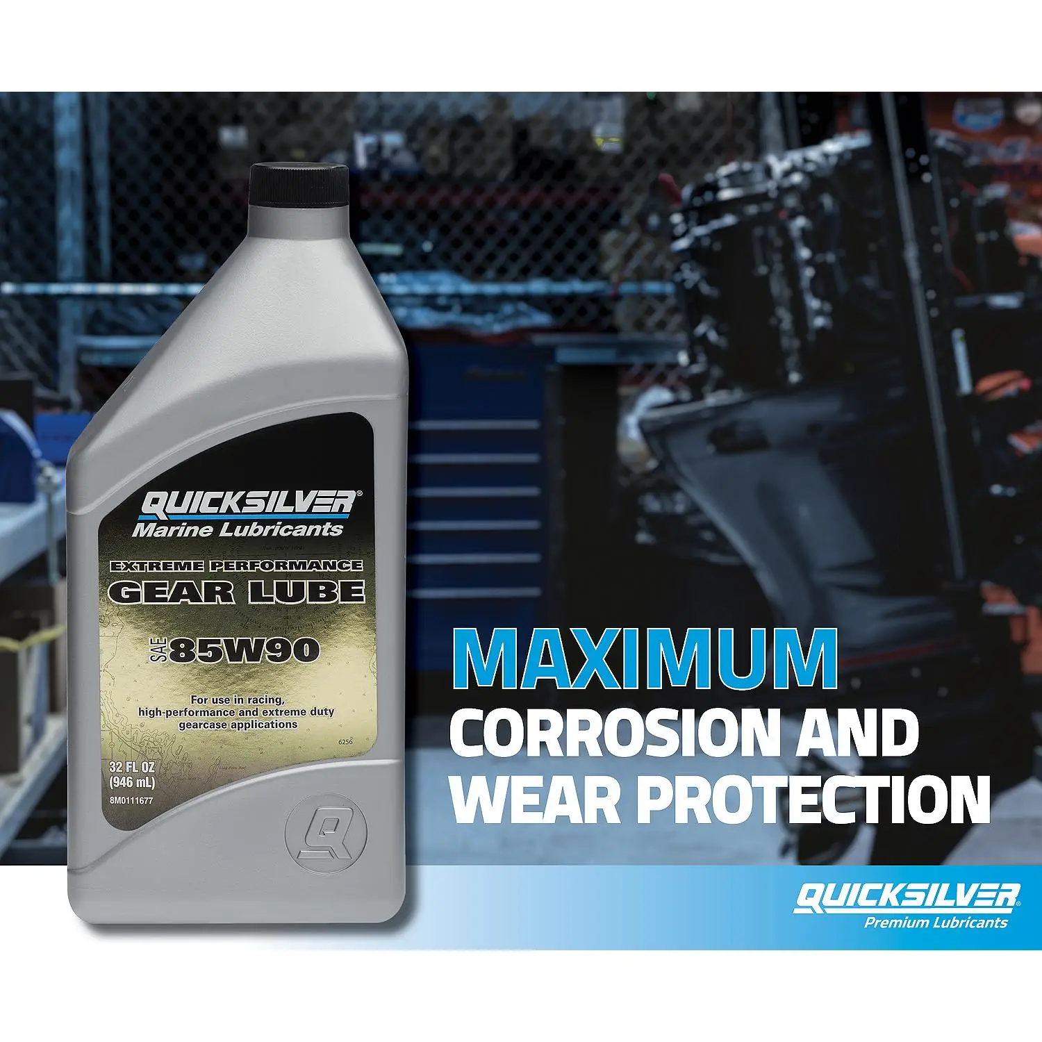 Quicksilver 85W-90 Extreme Performance Gear Lube For Outboard and Sterndrive Engines, 1 Gallon - Image 8
