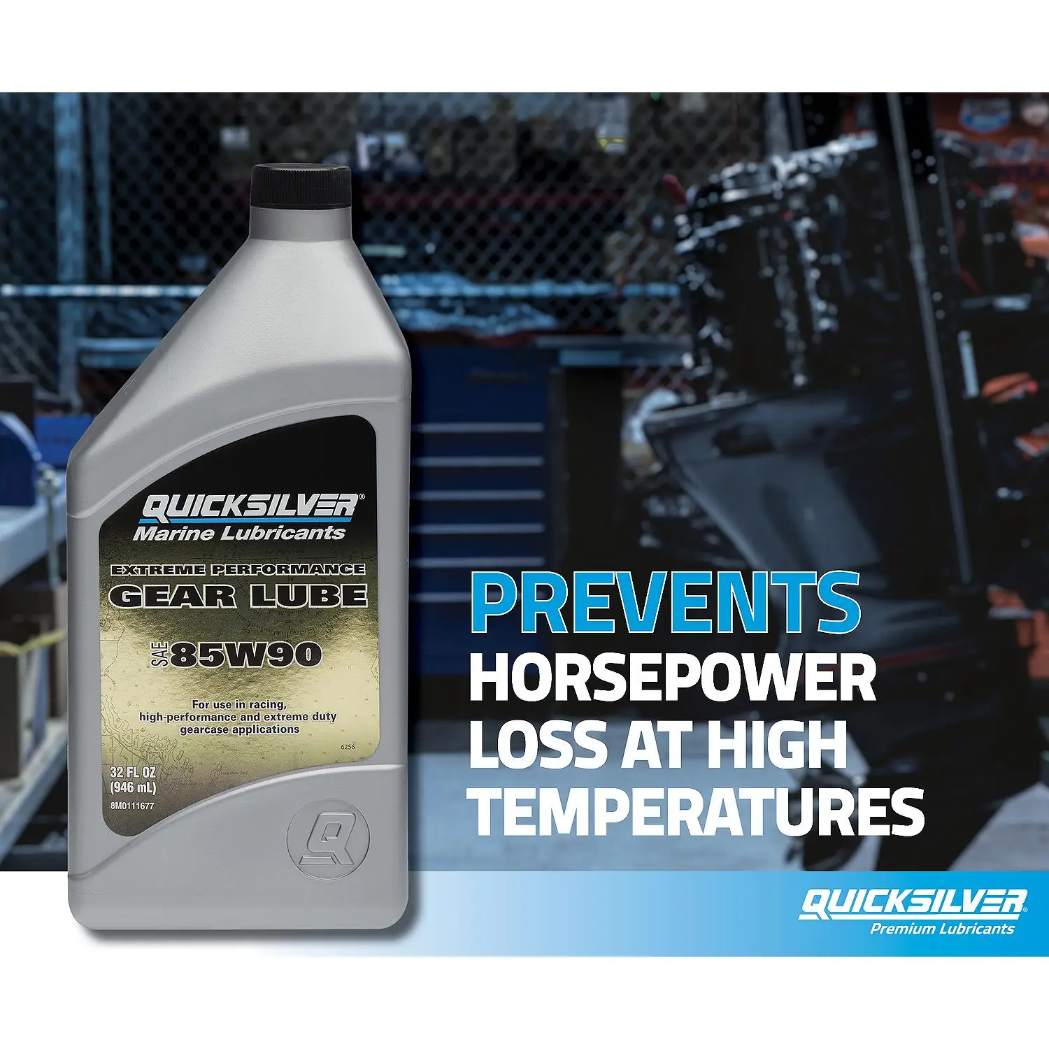 Quicksilver 85W-90 Extreme Performance Gear Lube For Outboard and Sterndrive Engines, 1 Gallon - Image 9