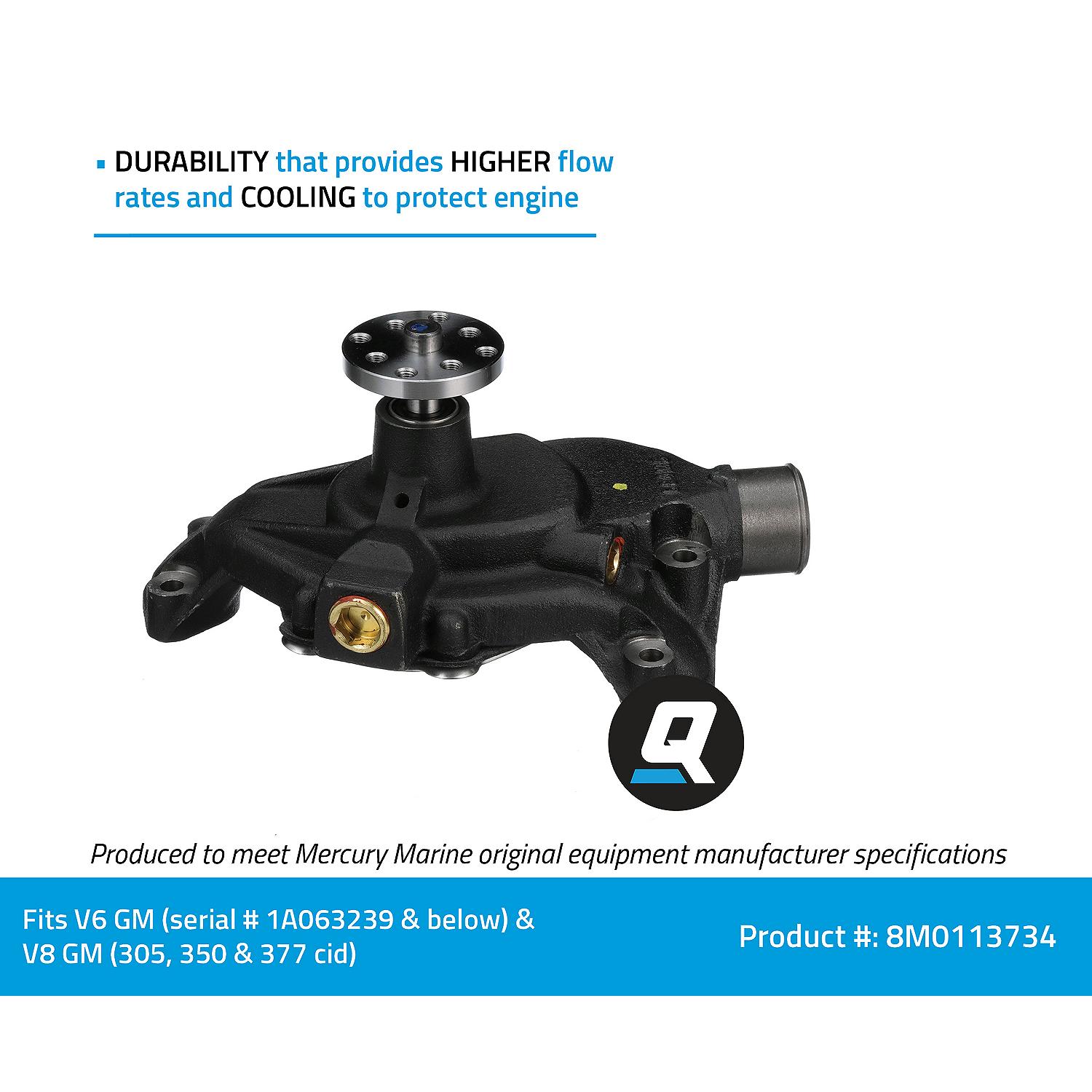 Quicksilver 8M0113734 Water Pump for Mercury V6 and V8 MerCruiser Engines - Image 7