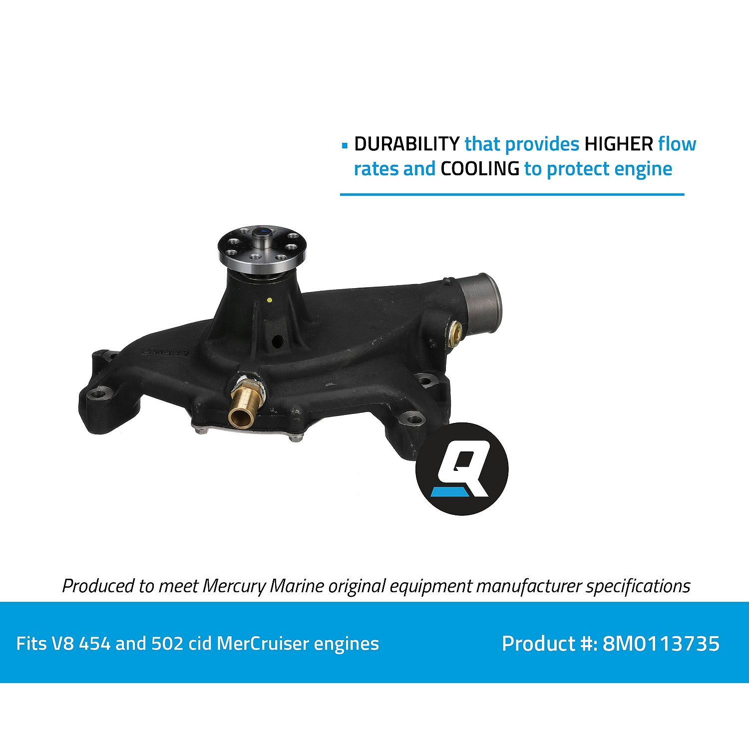 Quicksilver 8M0113735 Water Pump for Mercury V8 MerCruiser Engines, Bi-Directional - Image 4