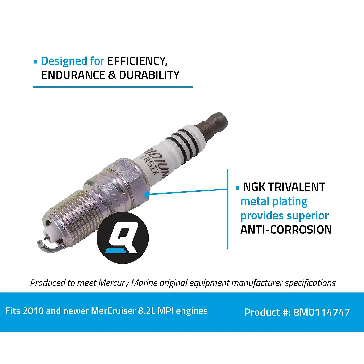 Quicksilver 8M0114747 NGK BPR6ES Standard Spark Plug, Pack of 4 - Image 3