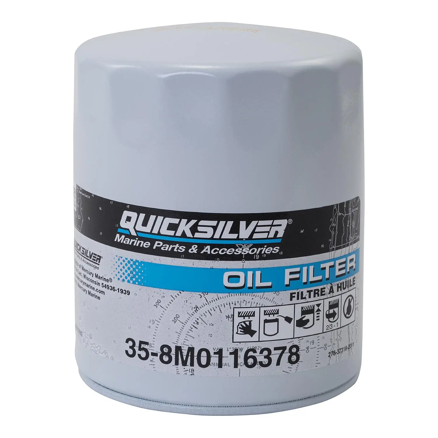 Quicksilver 8M0116378 Oil Filter for MerCruiser Sterndrive and Inboard Engines by Ford Motor Company