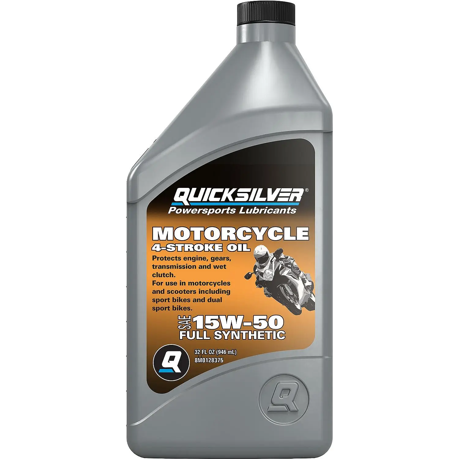 Quicksilver 15W-50 Full Synthetic Motorcycle Oil, 1 Qt.