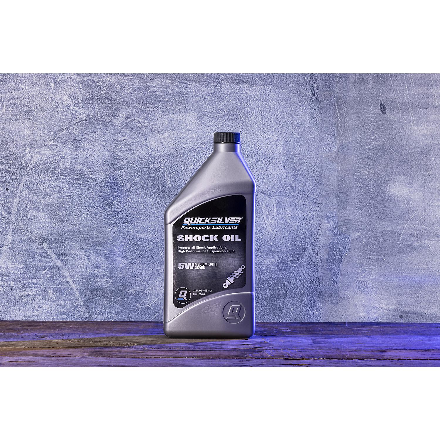 Quicksilver 8M0128405 5W Motorcycle Shock Oil, 1 Qt.