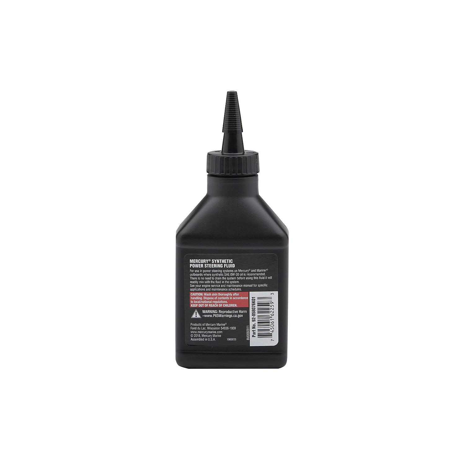 Mercury 858076K01 SAE 0W-30 Full Synthetic Power Steering Fluid - 8 oz Bottle - Image 3