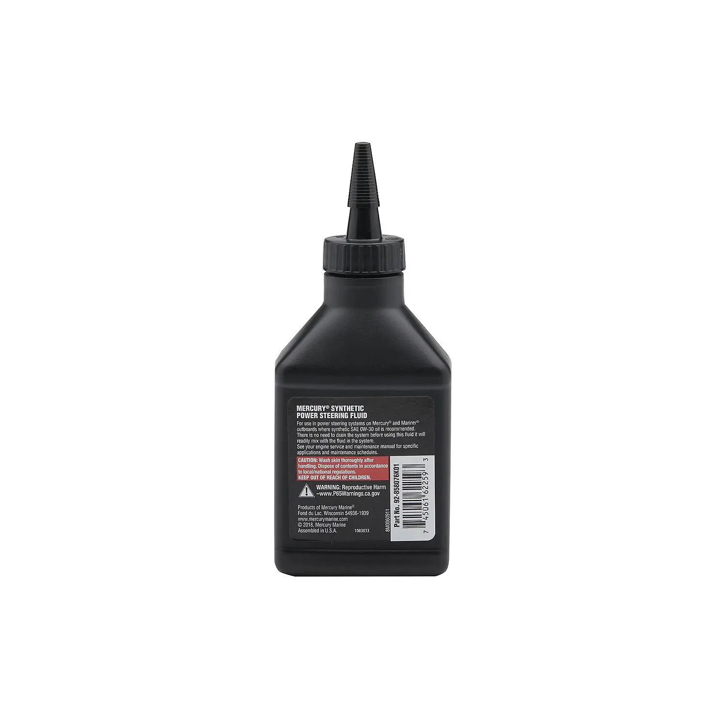 Mercury 858076K01 SAE 0W-30 Full Synthetic Power Steering Fluid - 8 oz Bottle - Image 3