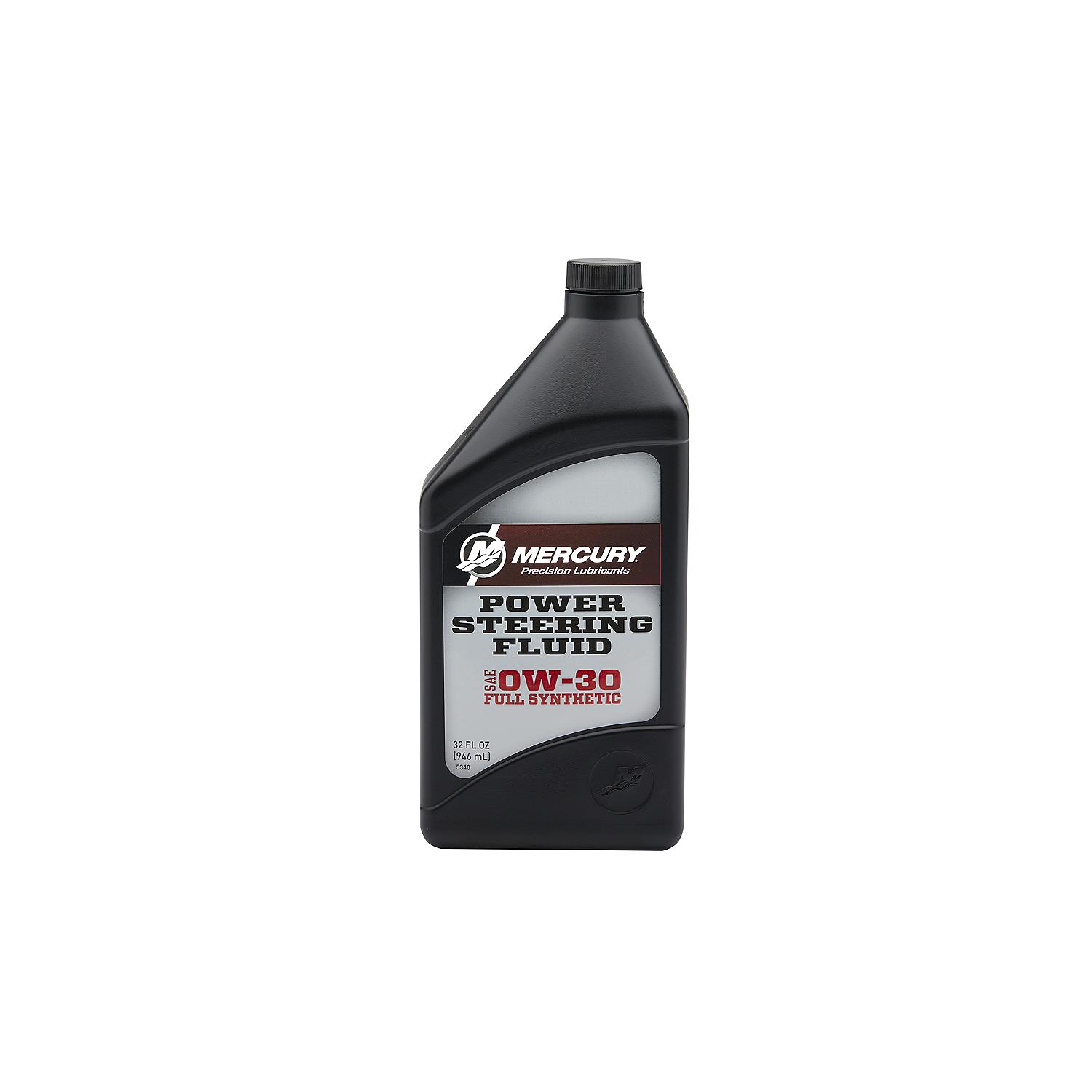 Mercury 858077K01 SAE 0W-30 Full Synthetic Power Steering Fluid – 32 oz Bottle
