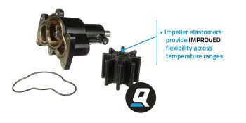 Quicksilver 8M0139984 Brass Water Pump Housing for V6 and V8 MerCruiser Engines: (305, 350 and 496 CID, 2000-2016)