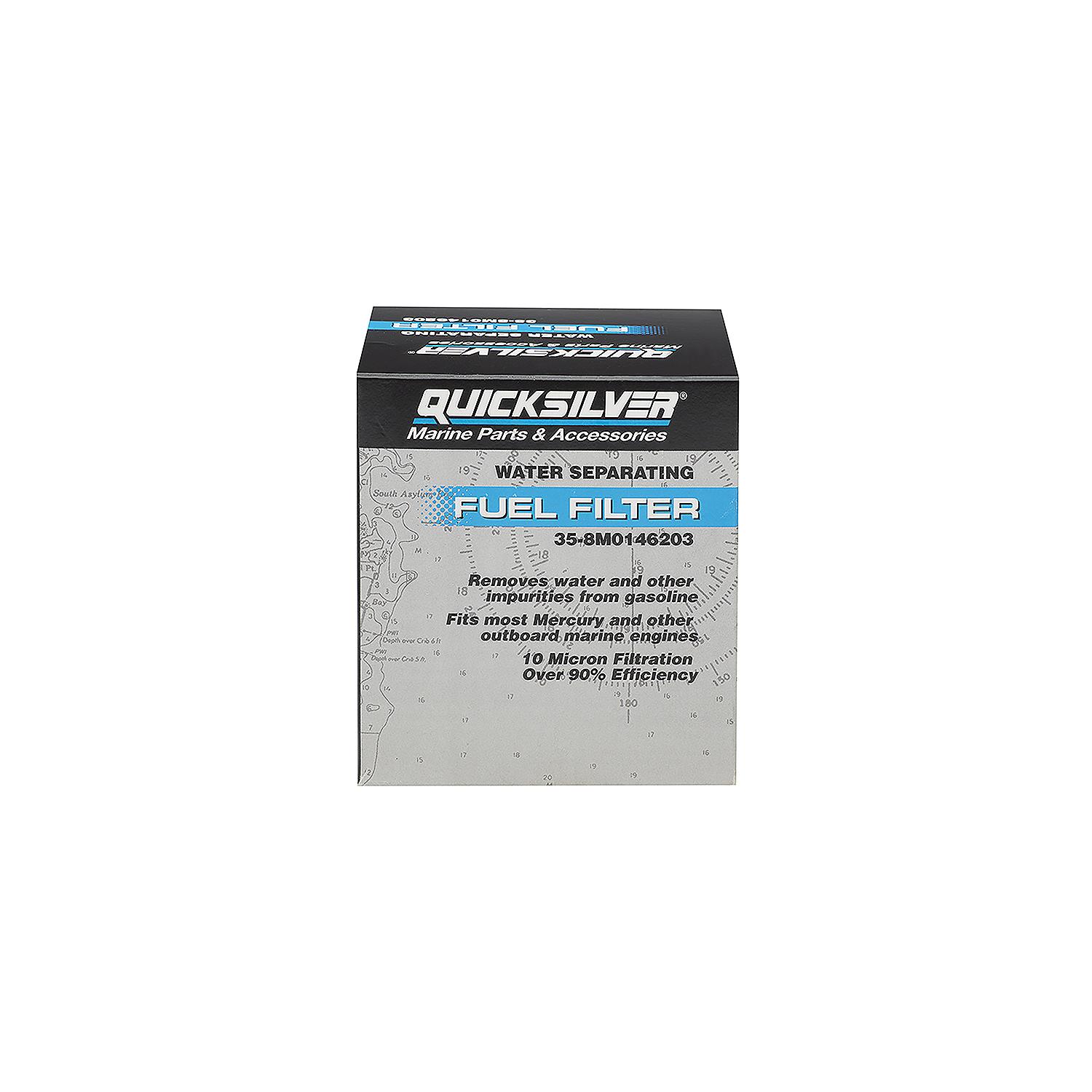 Quicksilver 8M0146203 Water Separating Fuel Filter, 10-Micron Filtration, Quicksilver Head