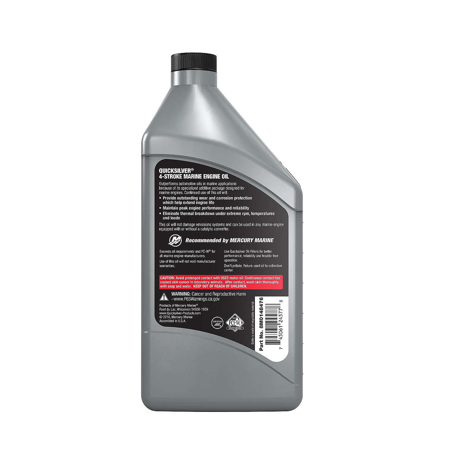 Quicksilver 10W-40 Marine Engine Oil, 1 Qt. - Image 2