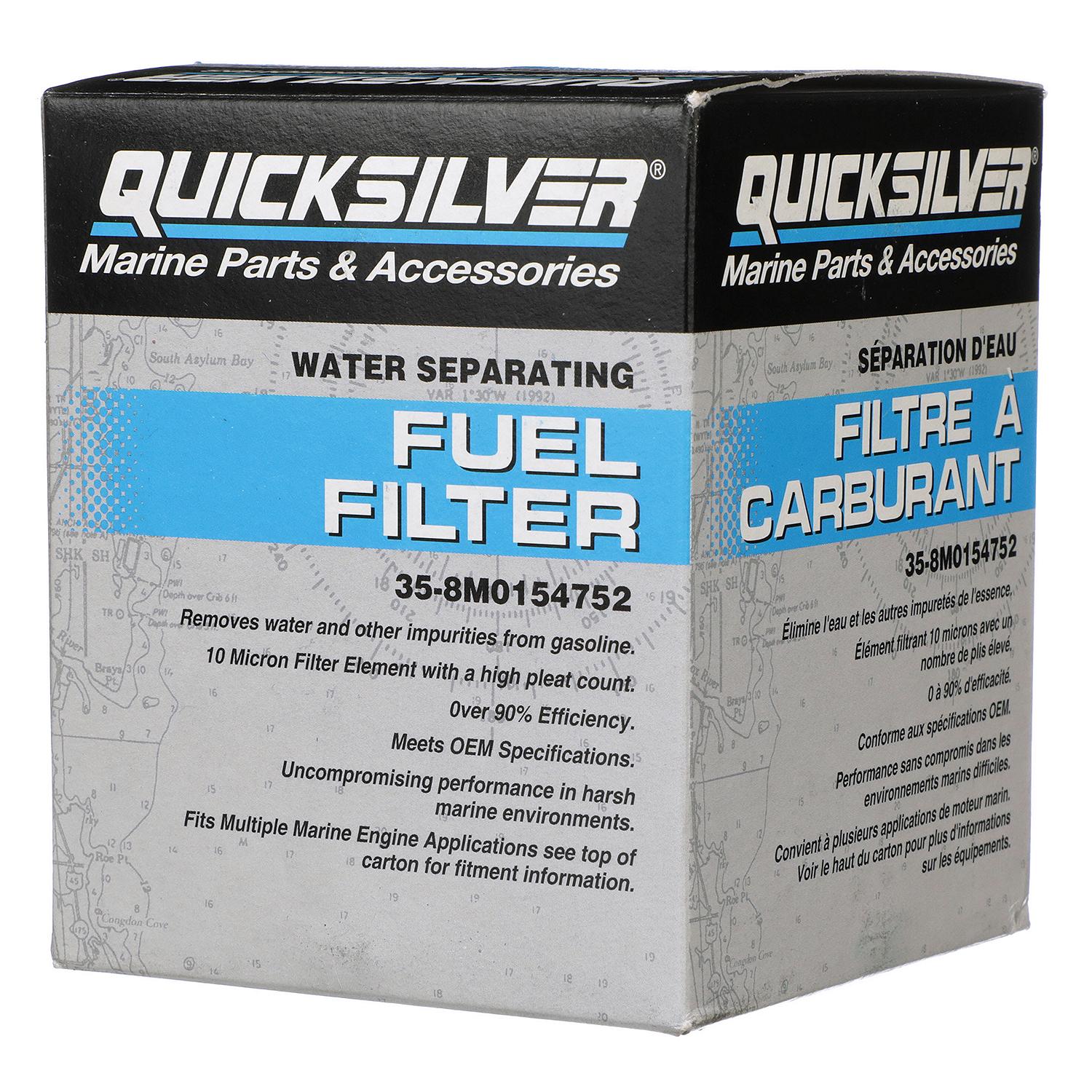Quicksilver 8M0154752 Water Separating Fuel Filter for Select Yamaha Outboards