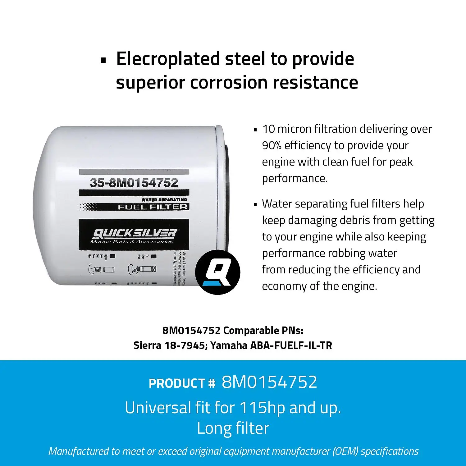 Quicksilver 8M0154752 Water Separating Fuel Filter for Select Yamaha Outboards - Image 5
