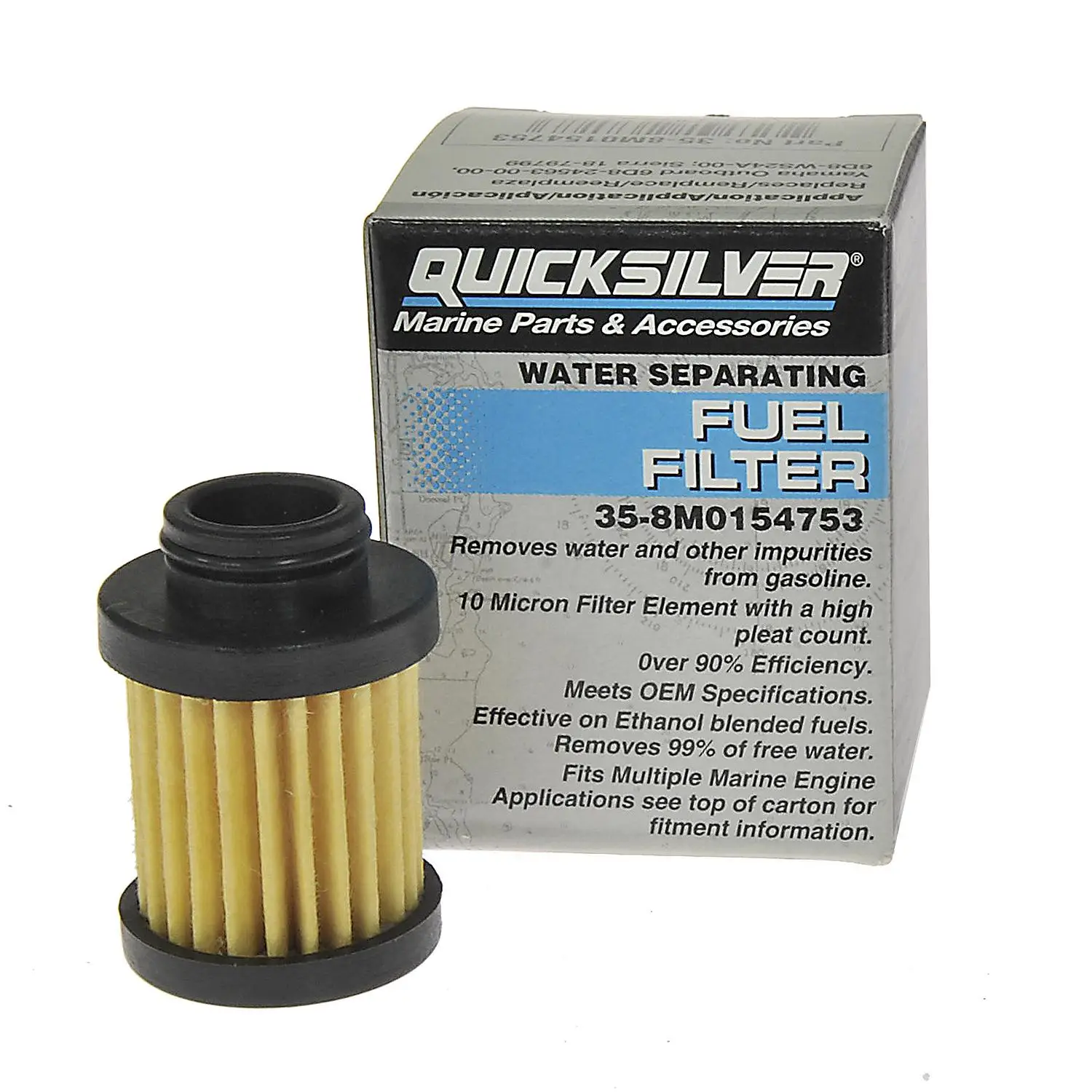 Quicksilver 8M0154753 Inline Water Separating Fuel Filter for Select Yamaha 20-115hp Outboards - Image 3