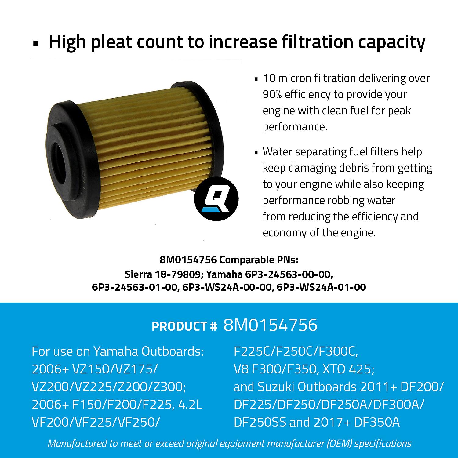 Quicksilver 8M0154756 Inline Water Separating Fuel Filter for Yamaha 125-425hp Outboards and Suzuki 200-350hp Outboards - Image 4
