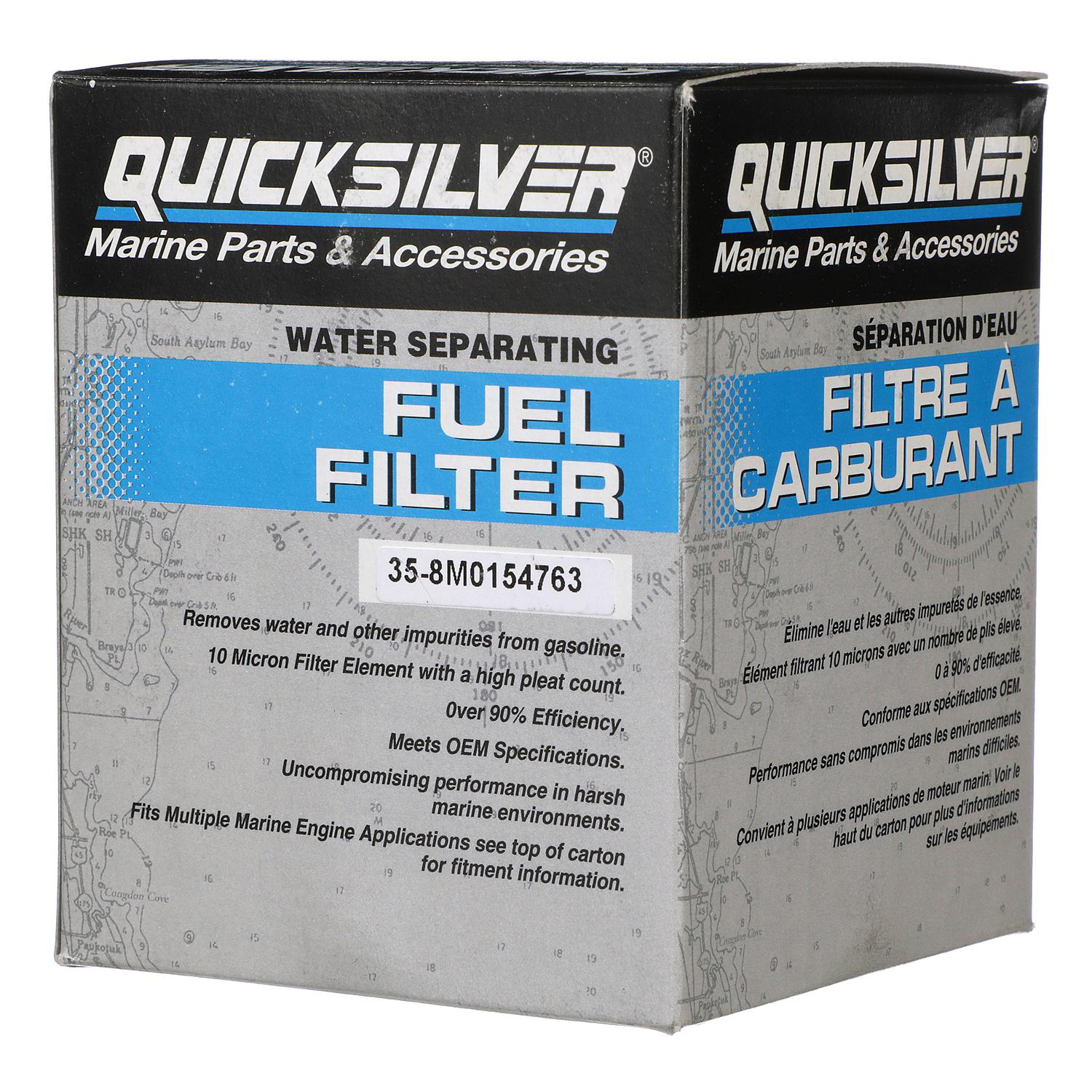 Quicksilver 8M0154763 Water Separating Fuel Filter for Select Johnson/Evinrude Mid-Late 1990s 250/300hp Outboards