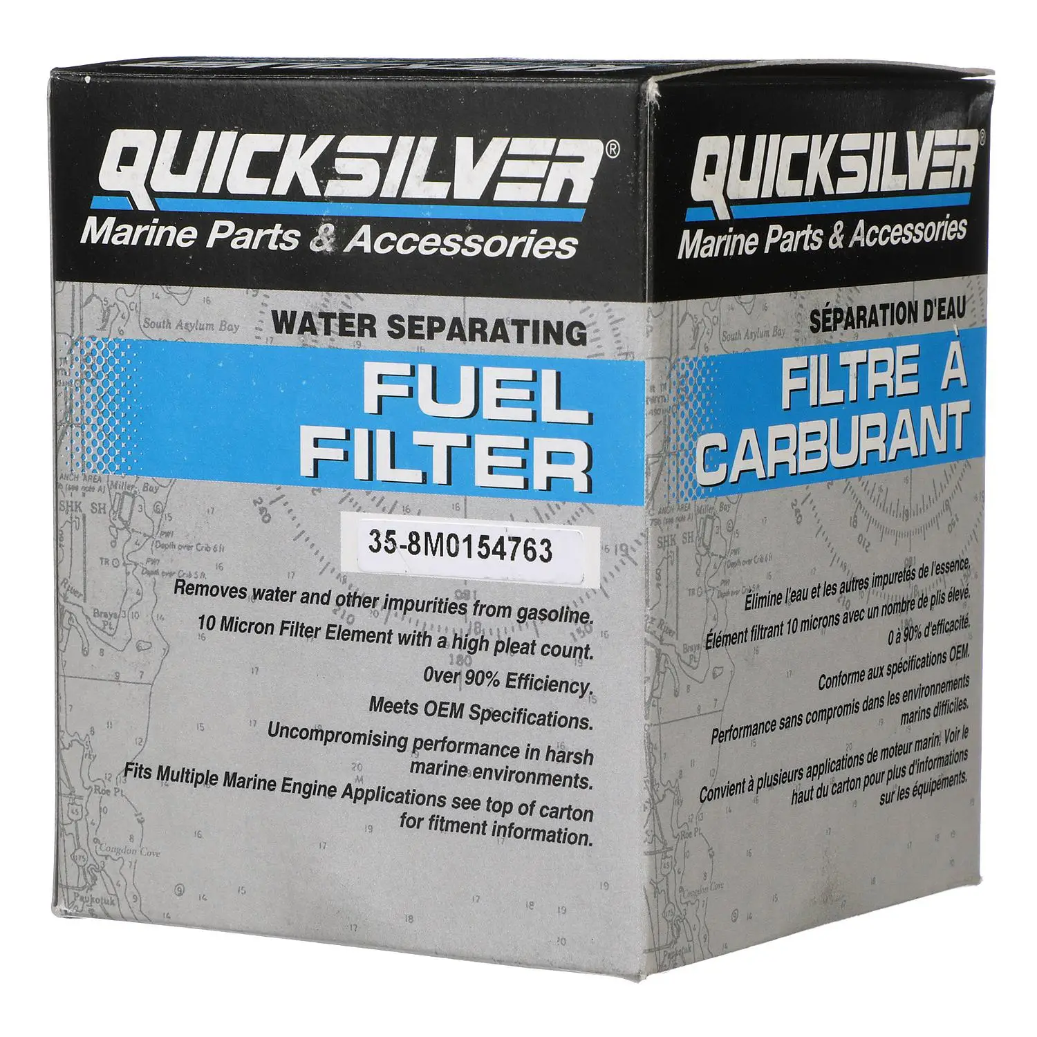 Quicksilver 8M0154763 Water Separating Fuel Filter for Select Johnson/Evinrude Mid-Late 1990s 250/300hp Outboards