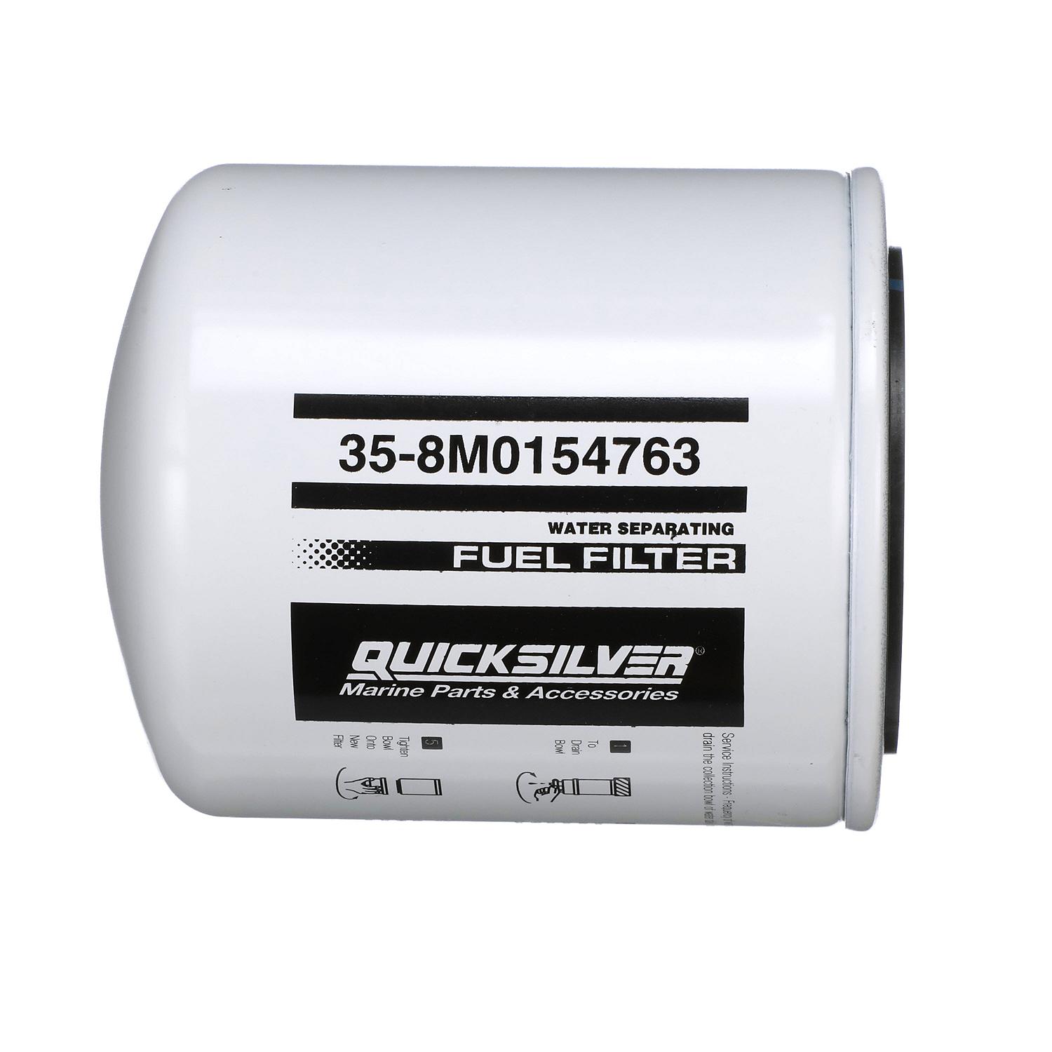 Quicksilver 8M0154763 Water Separating Fuel Filter for Select Johnson/Evinrude Mid-Late 1990s 250/300hp Outboards - Image 2